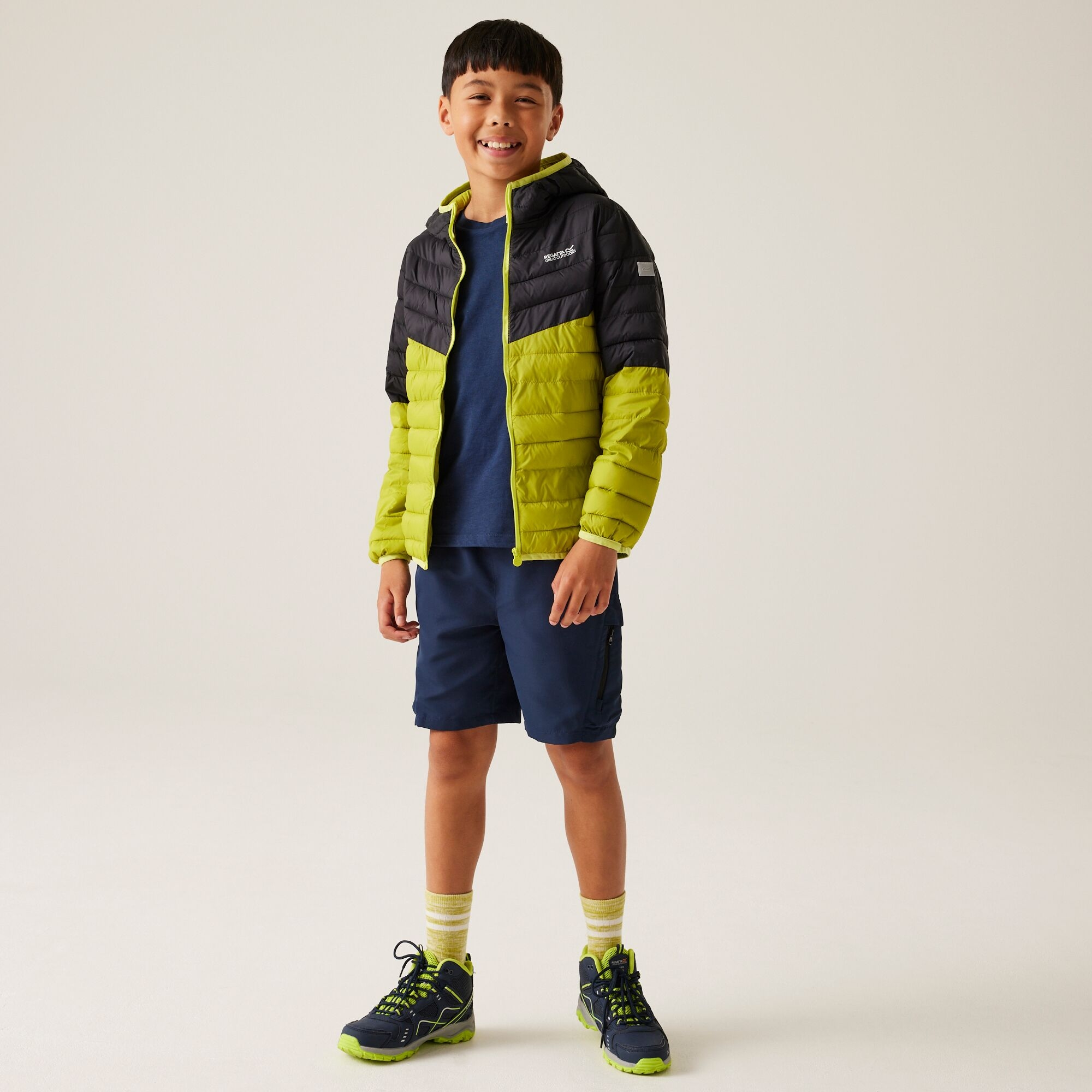 Kids' Hillpack III Hooded Jacket | Grenoble Green Black Wild Lime