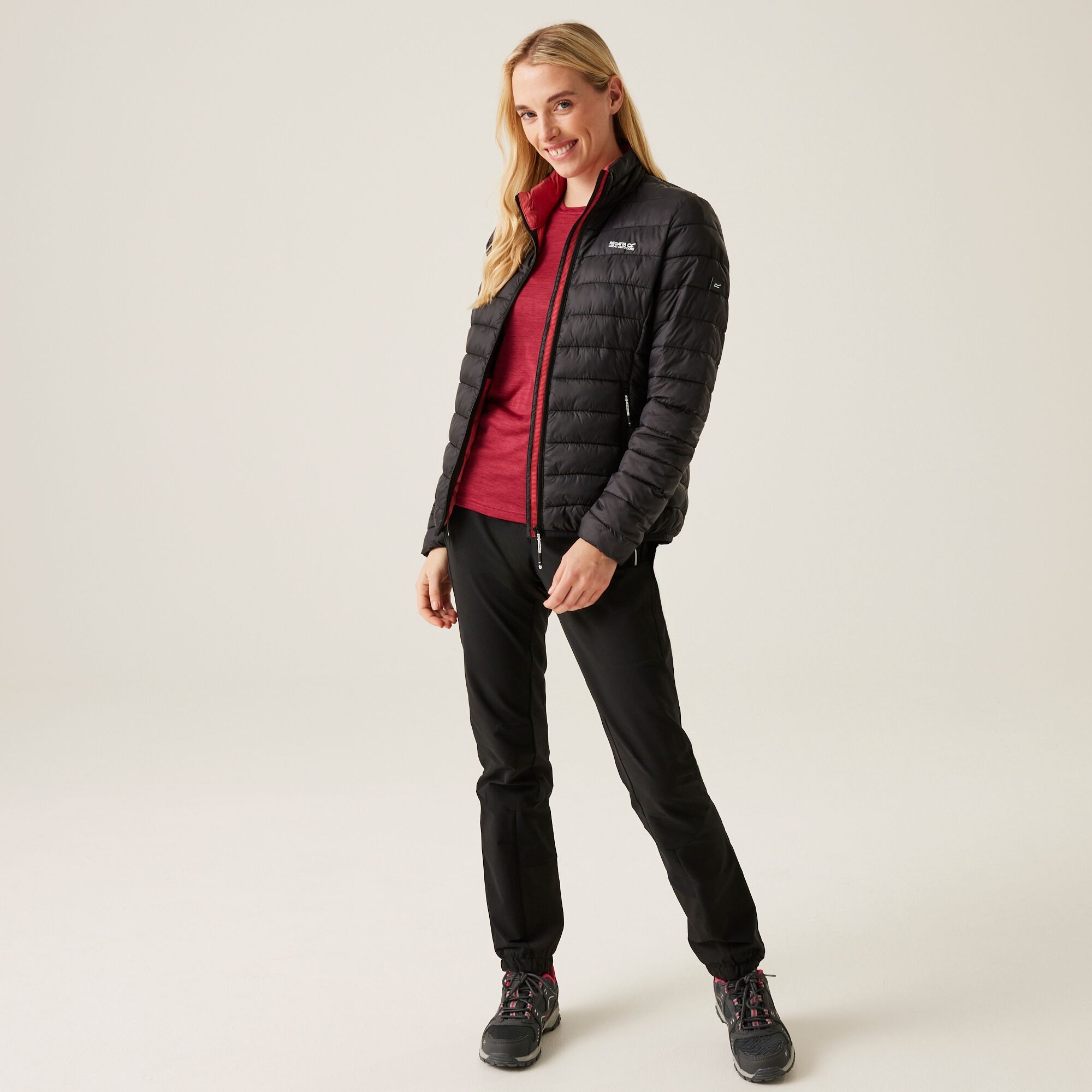 Women's Marizion Quilted Jacket | Black Mineral Red