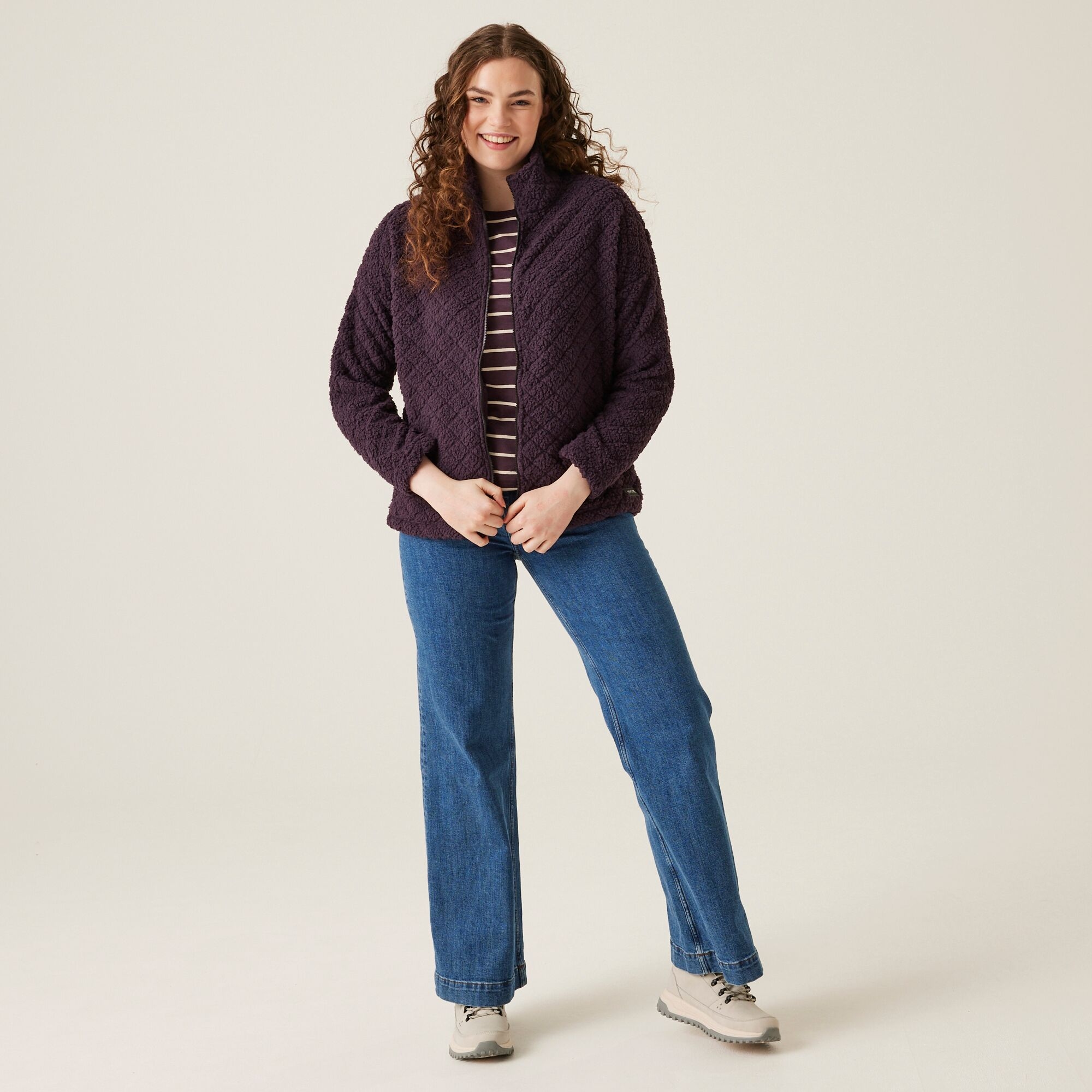 Women's Apphia Full Zip Fluffy Fleece | Deep Plum