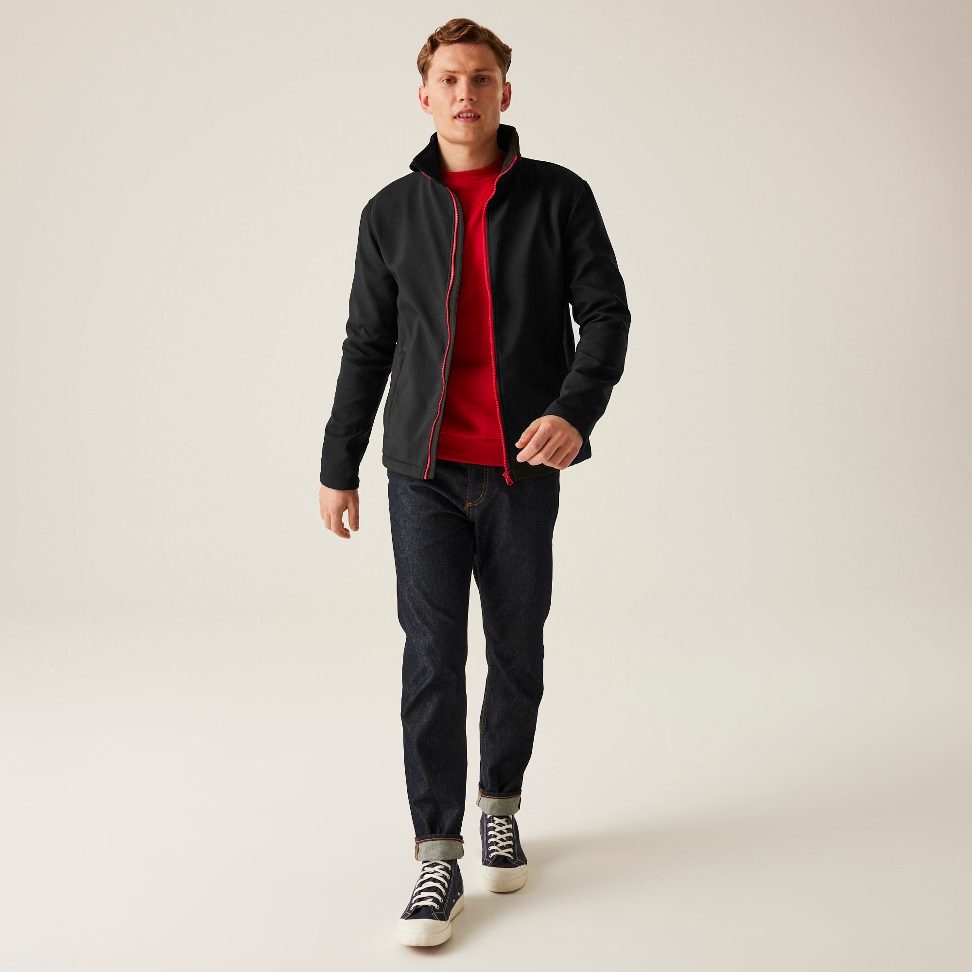 Men's Ablaze Printable Softshell Jacket | Black Classic Red