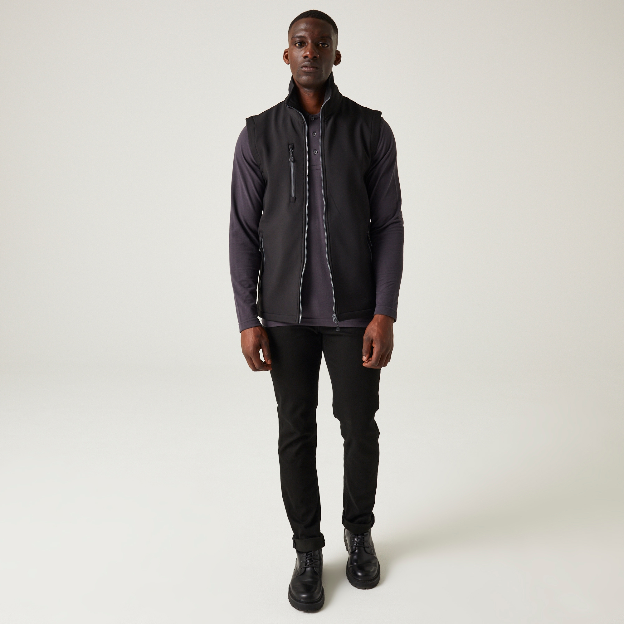 Men's Navigate 2 Layer Softshell Bodywarmer | Black Seal Grey