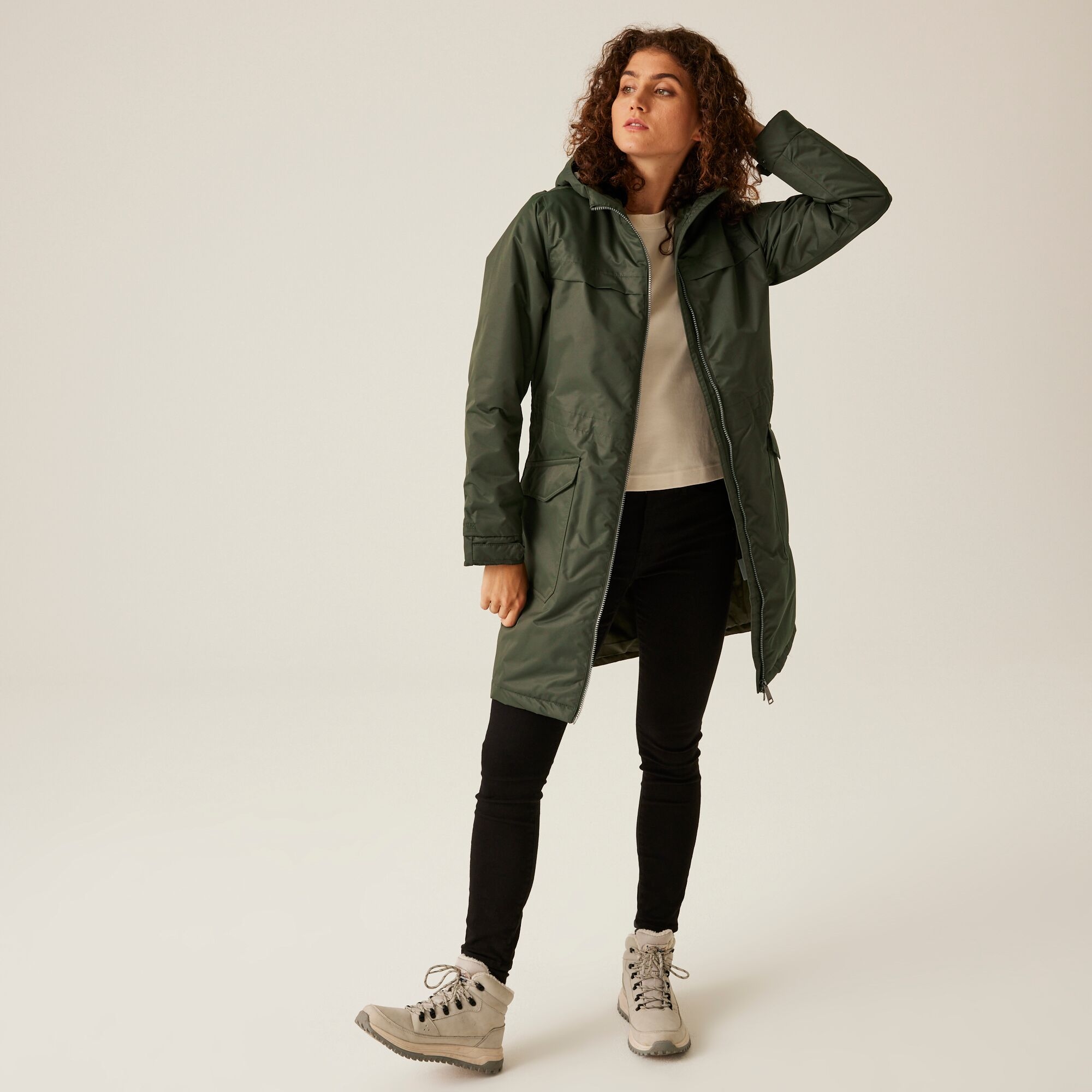 Women's Romine II Waterproof Parka Jacket | Dark Khaki Black