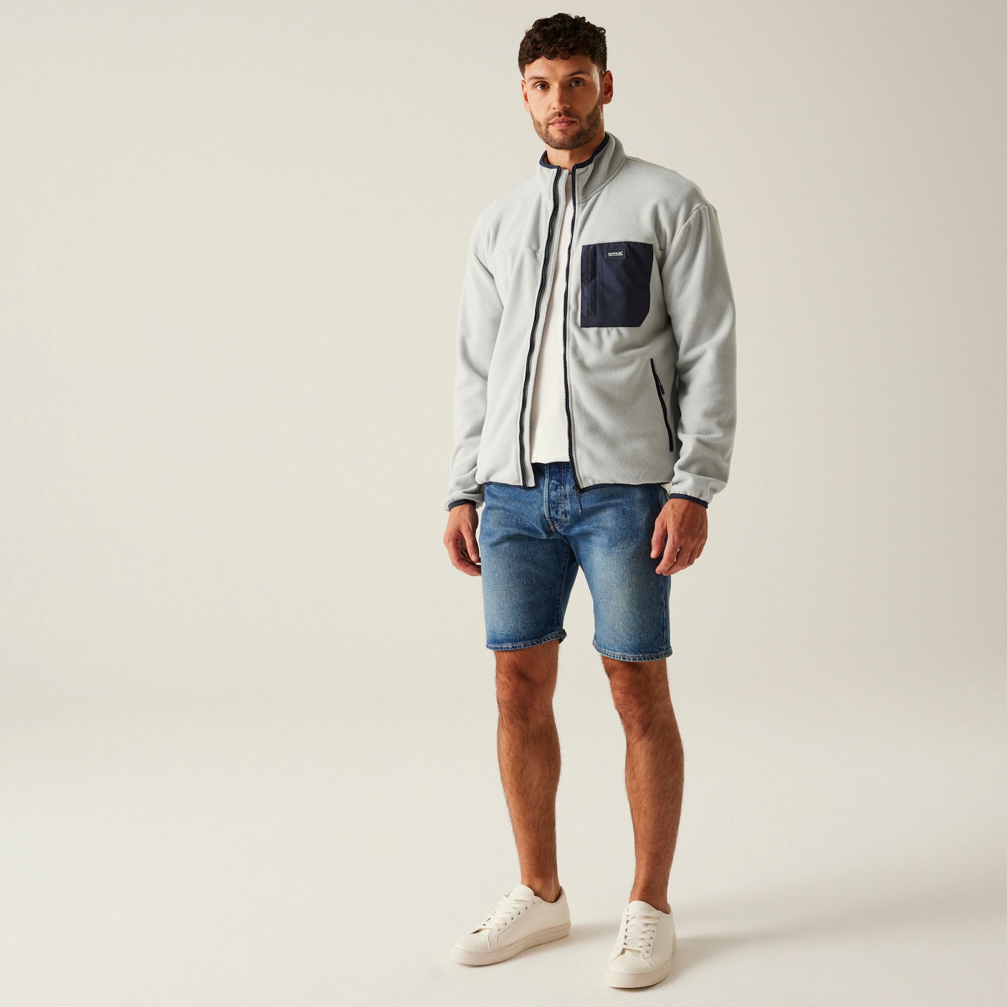 Men's Frankie Full Zip Fleece | Silver Grey Navy