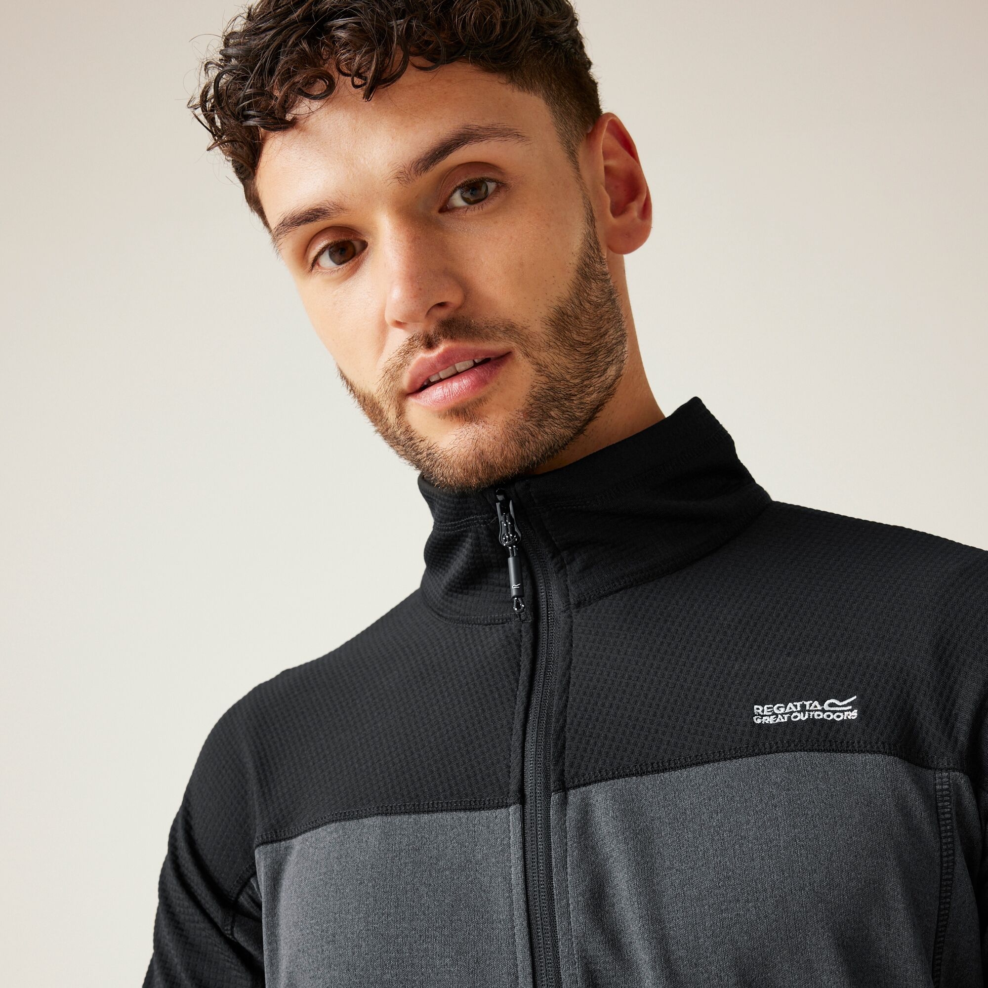 Men's Highton V Full Zip Fleece | Ash Black