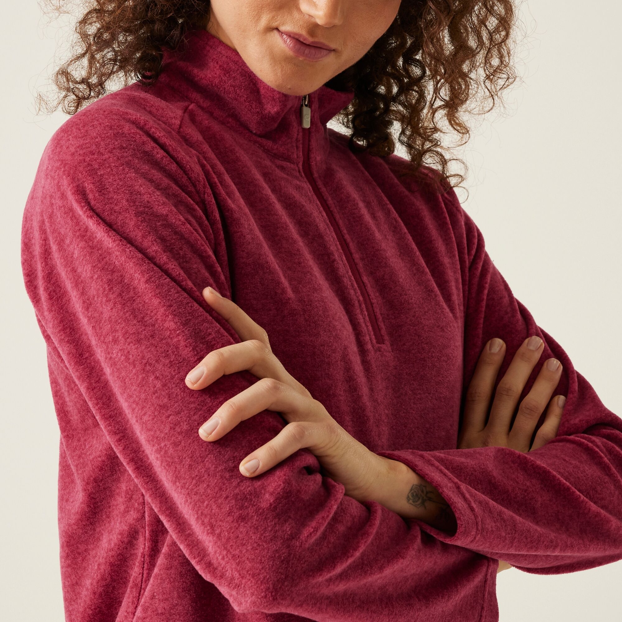 Women's Pimlo Half Zip Velour Fleece | Rumba Red