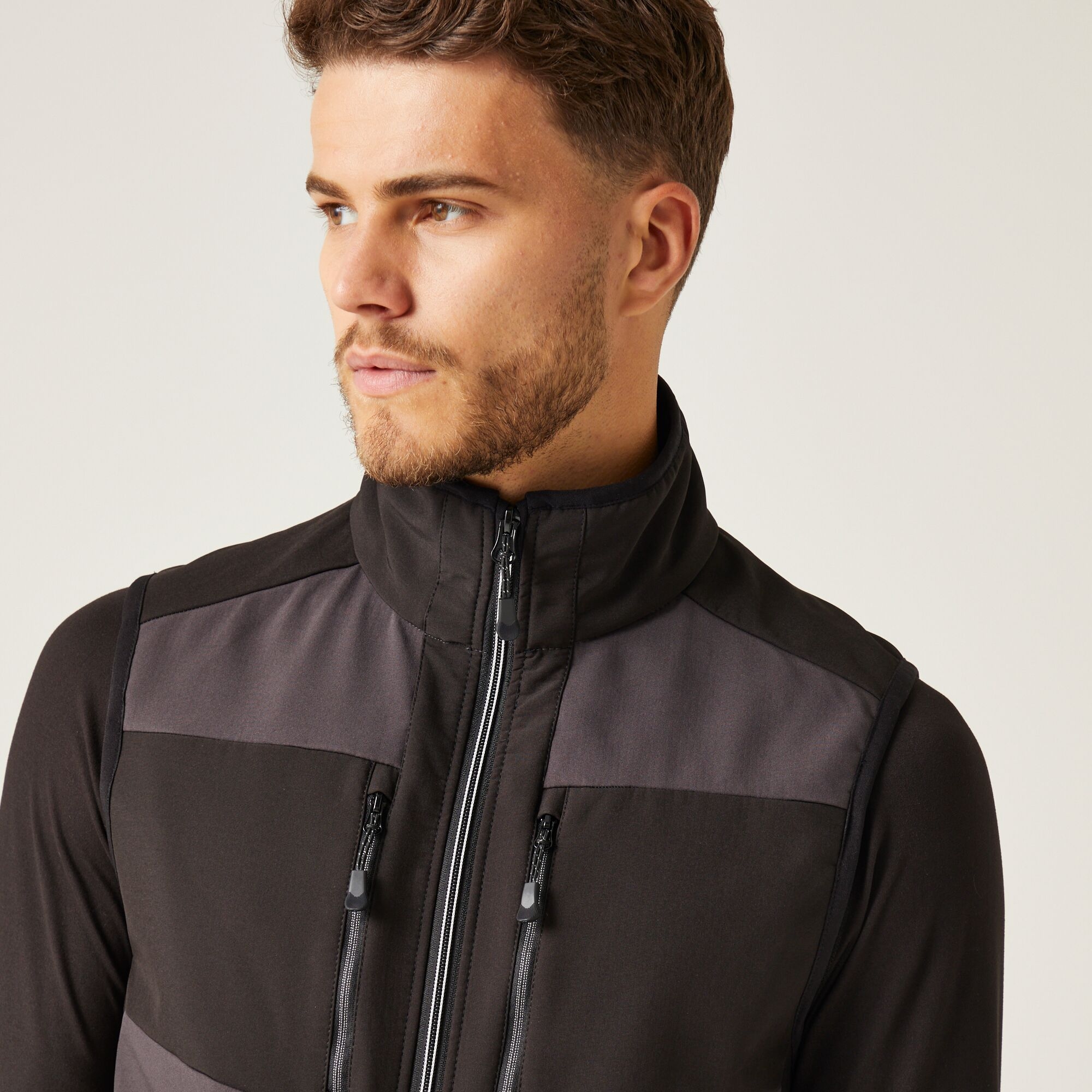 Men's E-Volve 2 Layer Softshell Bodywarmer | Ash Black
