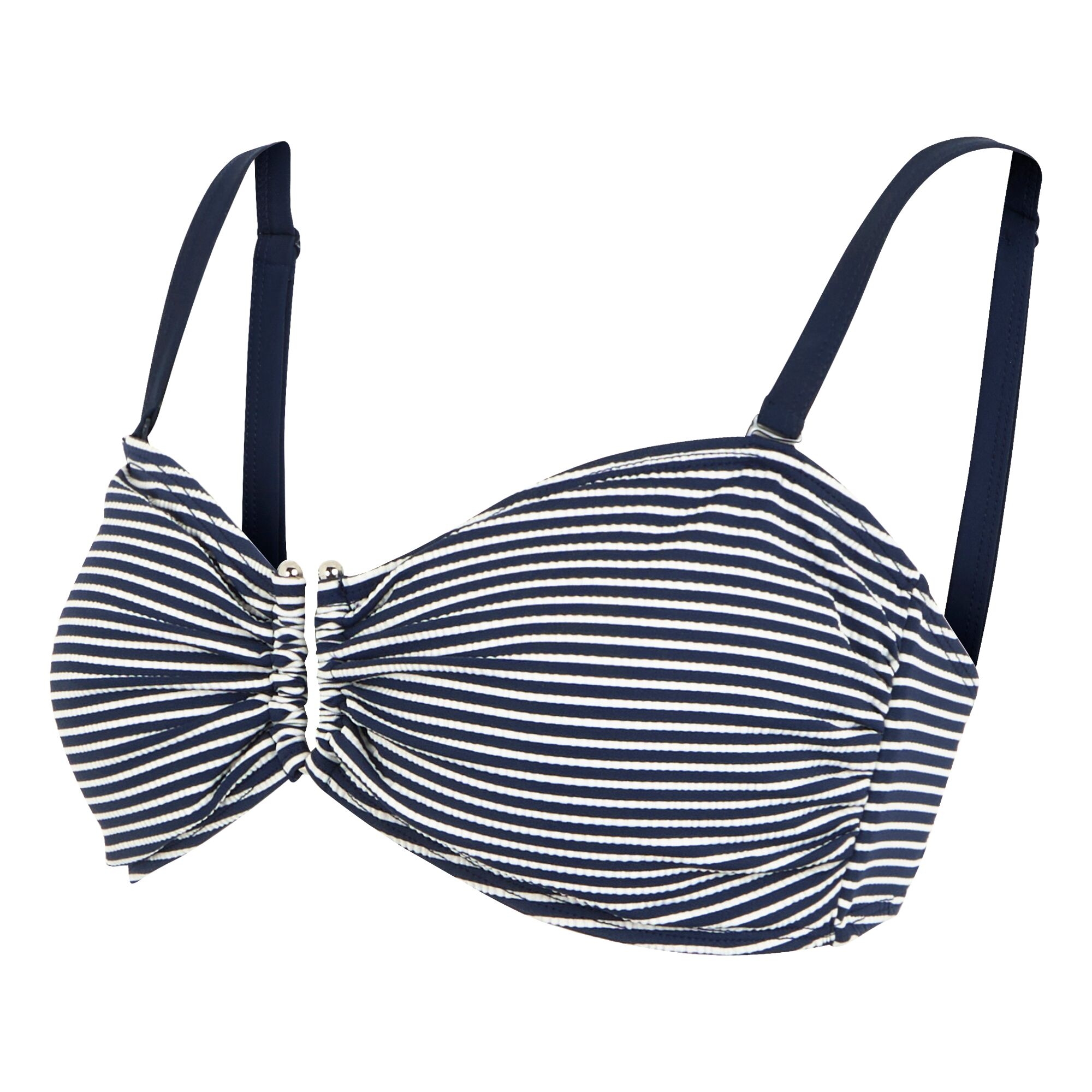 Women's Aceana III Bikini Top | Navy White Seeksucker Stripe