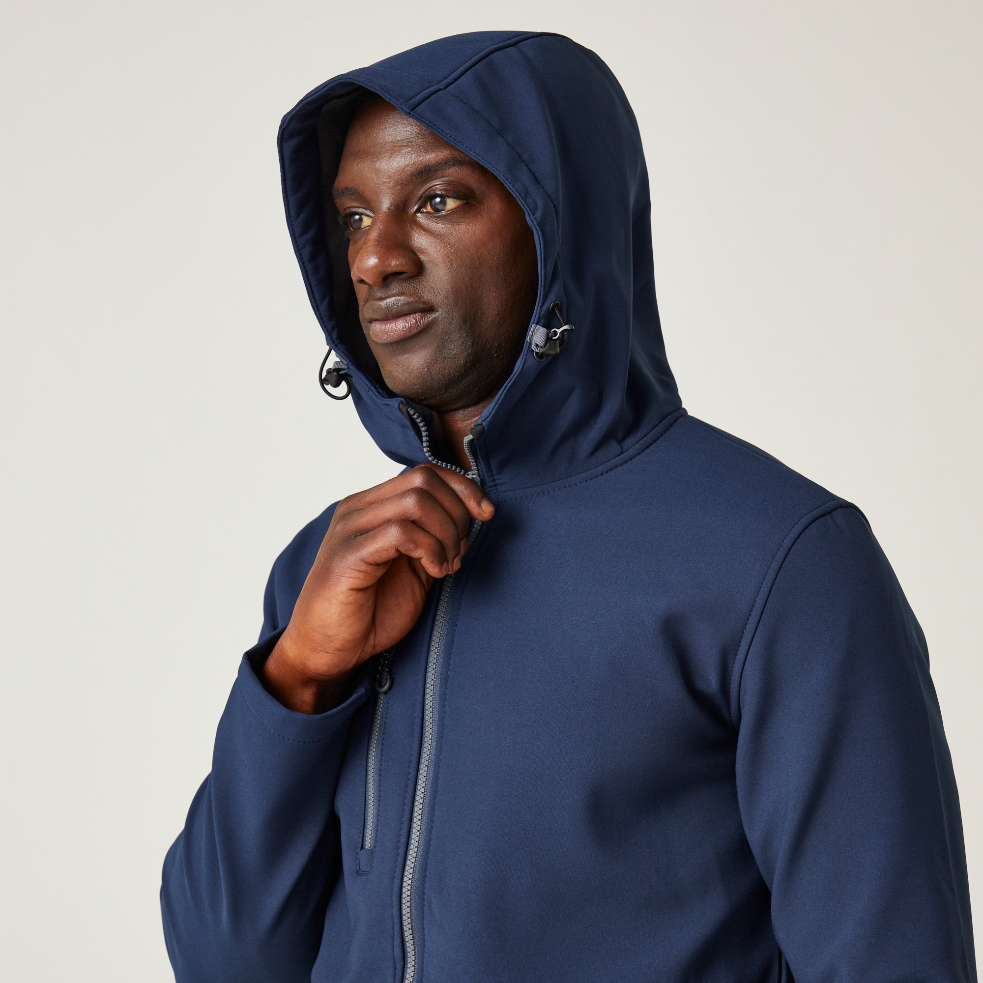 Men's Navigate 2 Layer Hooded Softshell Jacket | Navy Seal Grey