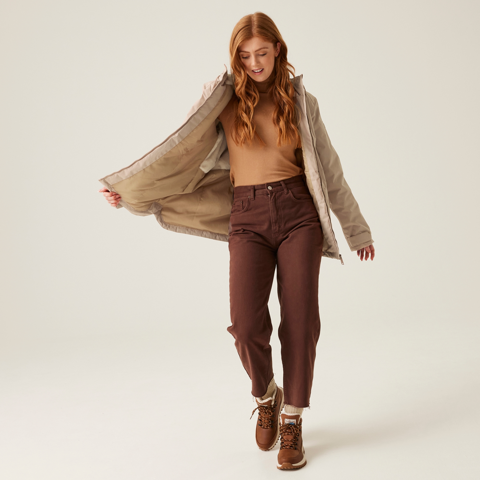Women's Broadia Waterproof Jacket | Warm Taupe Light Vanilla