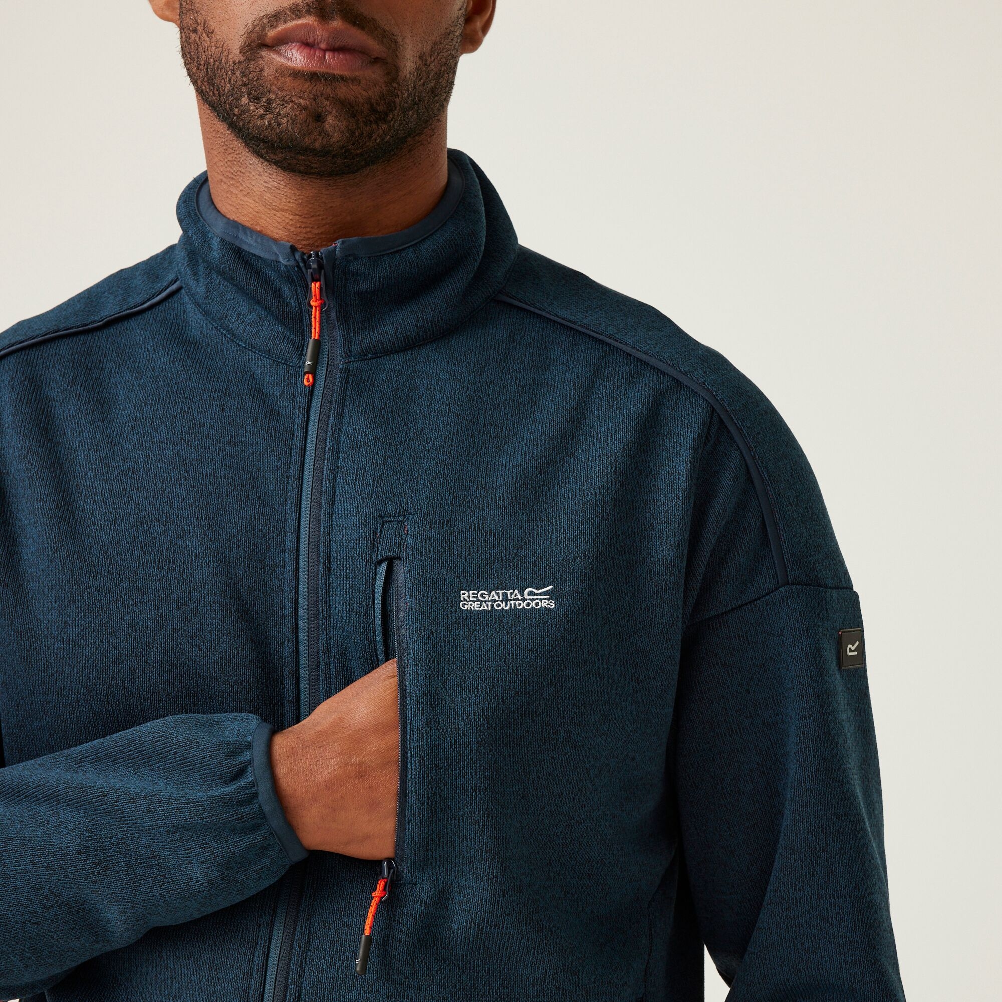 Men's Kames Full Zip Fleece | Moonlight Denim Tangerine Tango