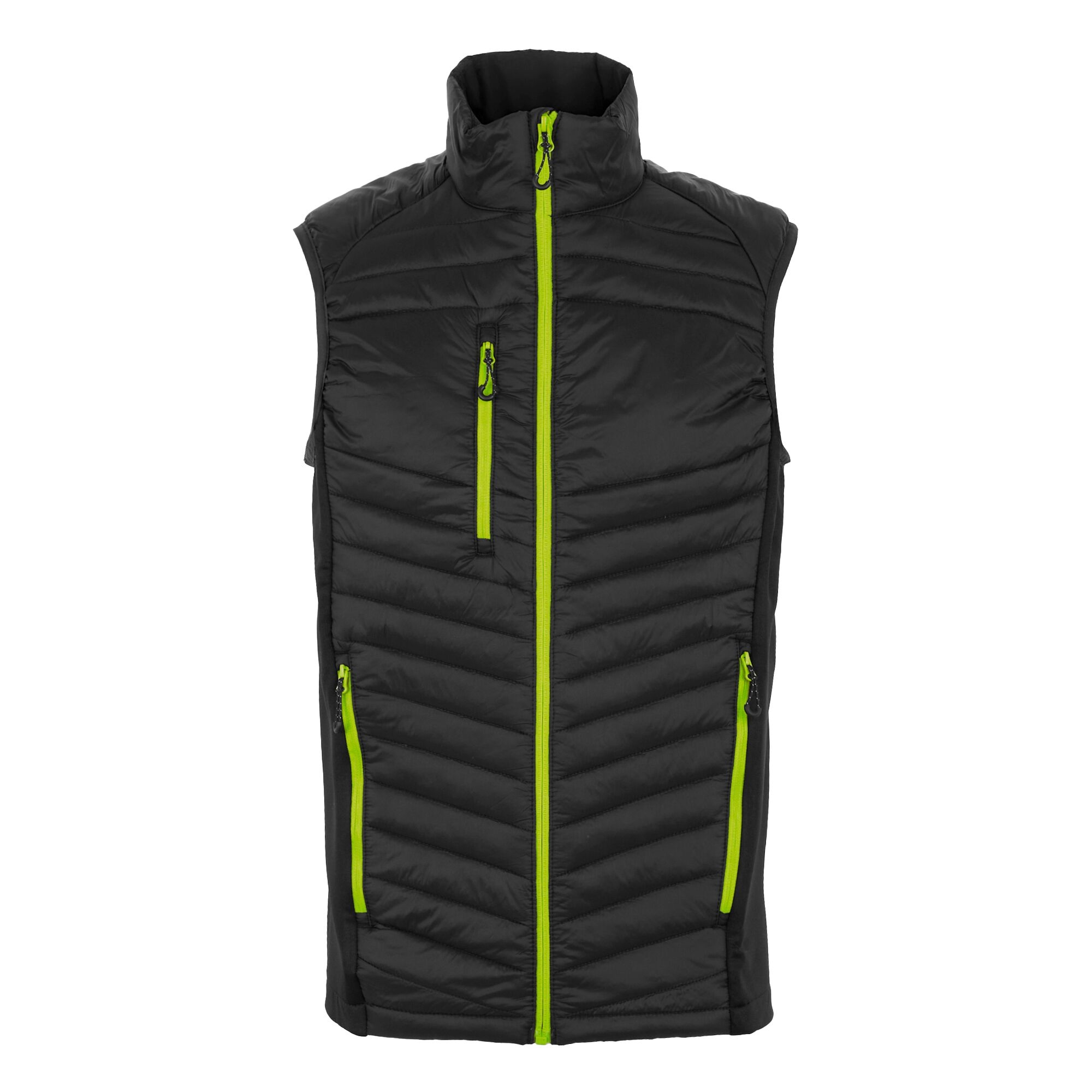 Men's Navigate Hybrid Bodywarmer | Black Lime Green