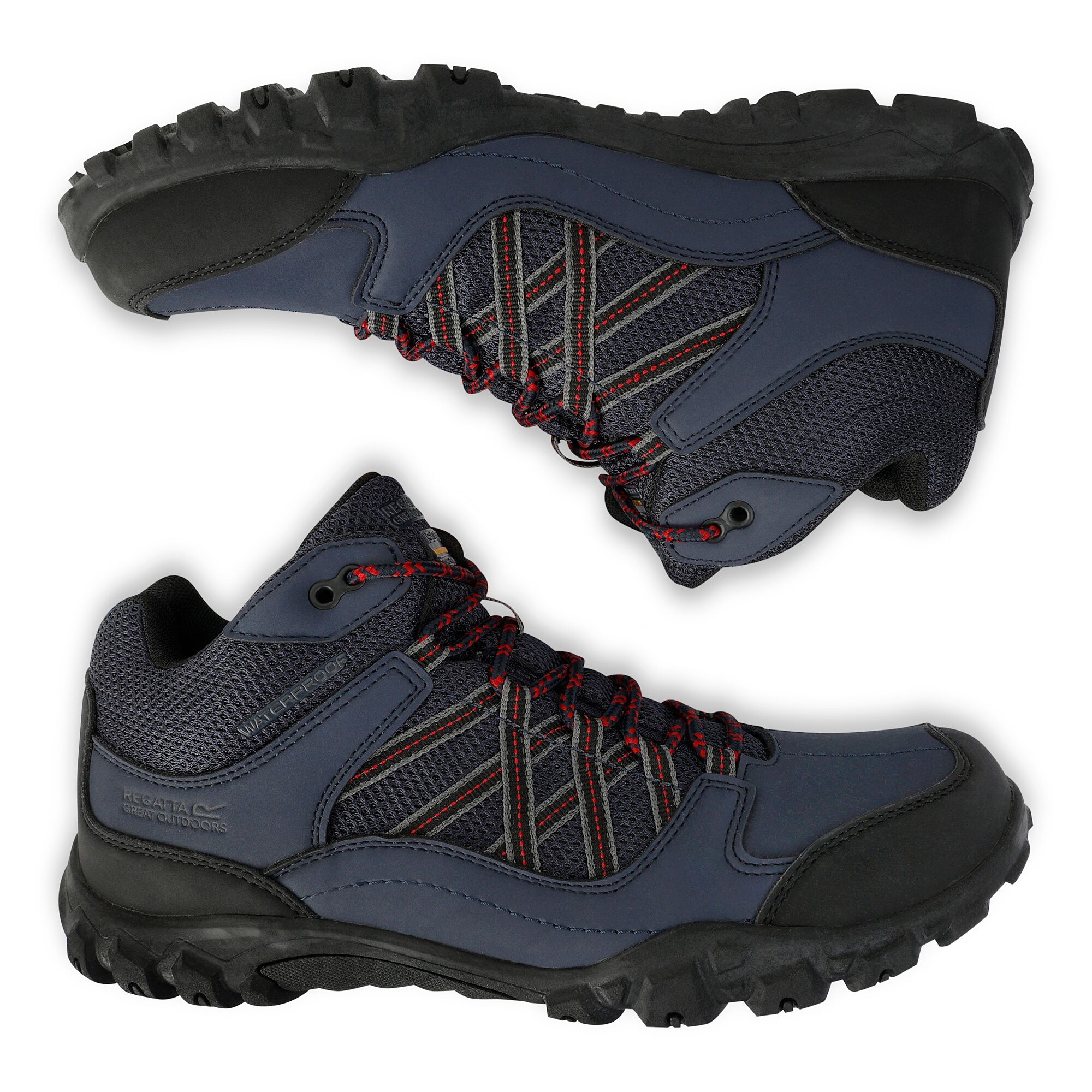 Men's Edgepoint Waterproof Mid Walking Boots | Navy Rio Red
