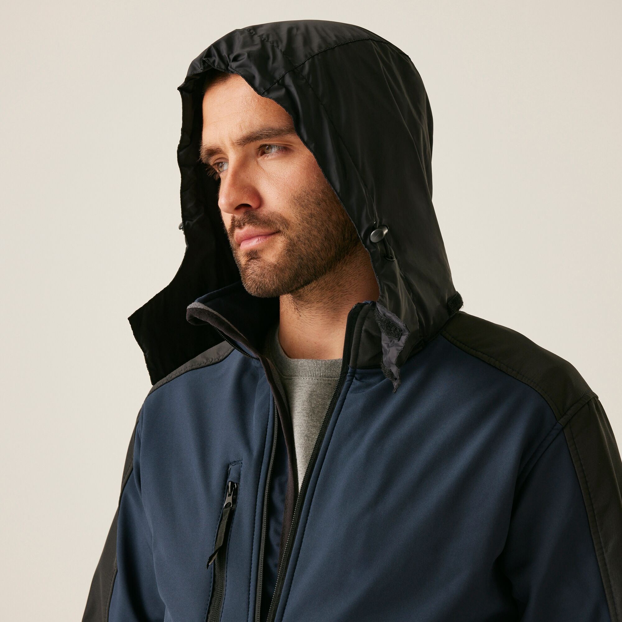 Men's Hydroforce 3 Layer Membrane Hooded Softshell Jacket | Navy