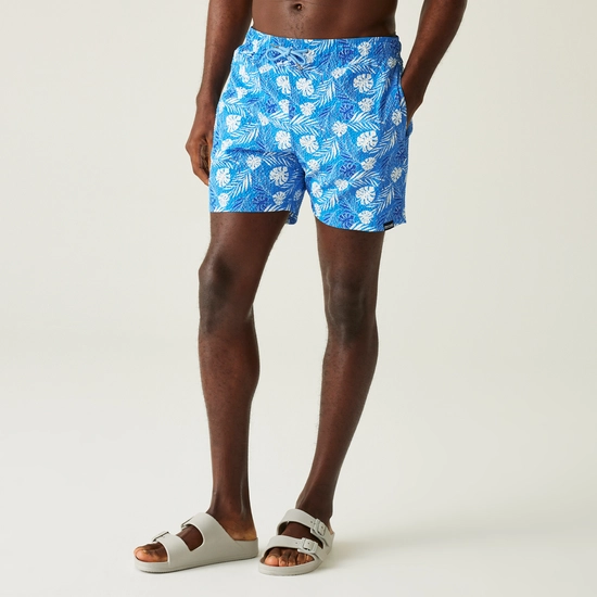 Men's Loras Swim Shorts | Navy Seersucker Stripe
