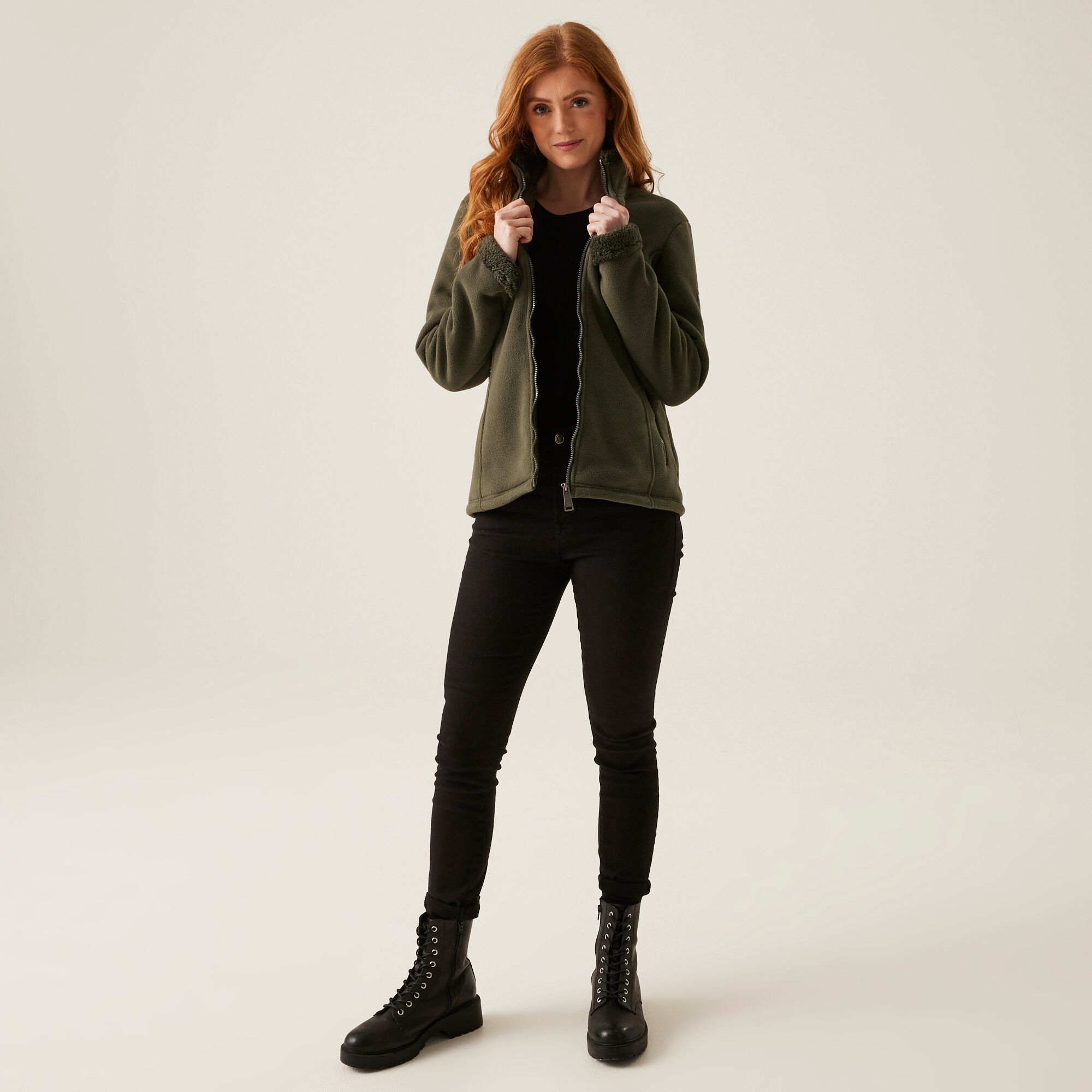 Women's Brandall Full Zip Heavyweight Fleece | Dark Khaki Dark Khaki