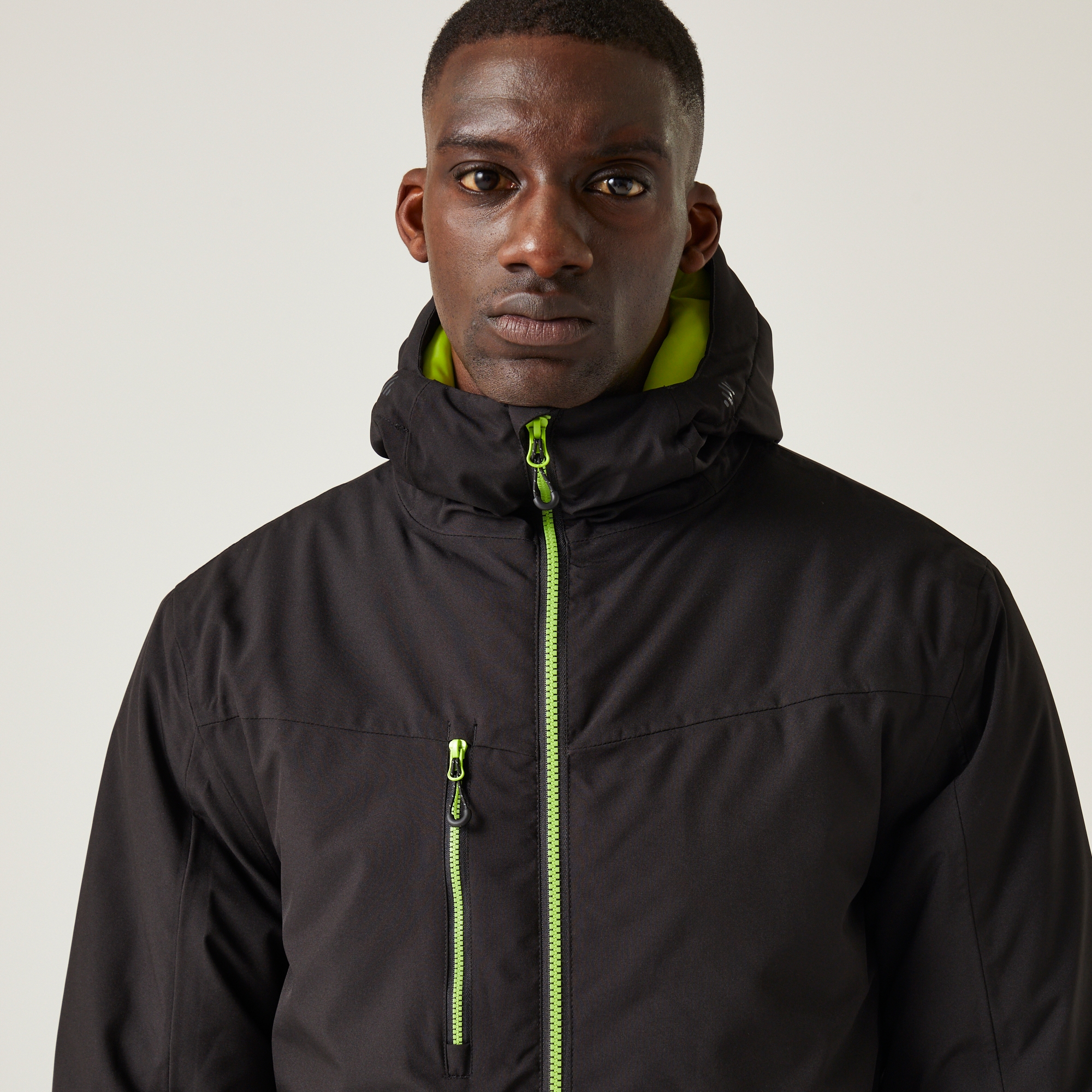 Men's Navigate Insulated Jacket | Black Lime Green