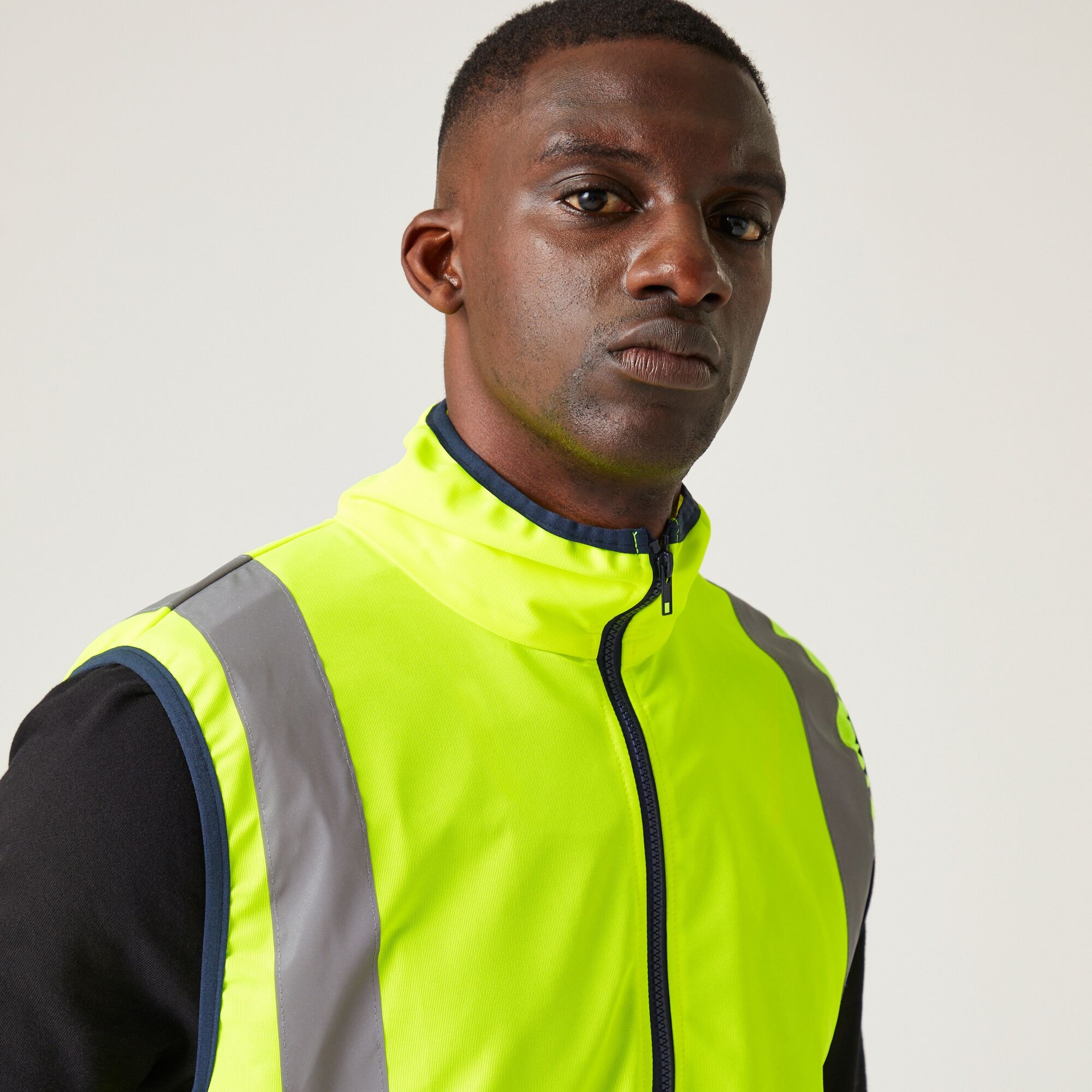 Men's Pro HI-VIS Full Zip Gilet | Yellow Navy