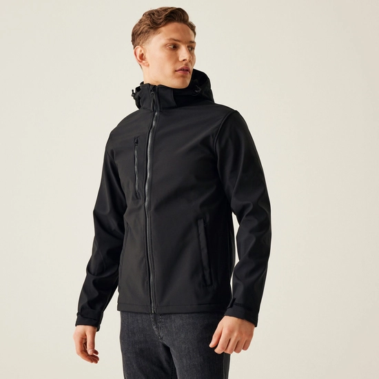 Men's Venturer 3 Layer Printable Hooded Softshell Jacket | Navy