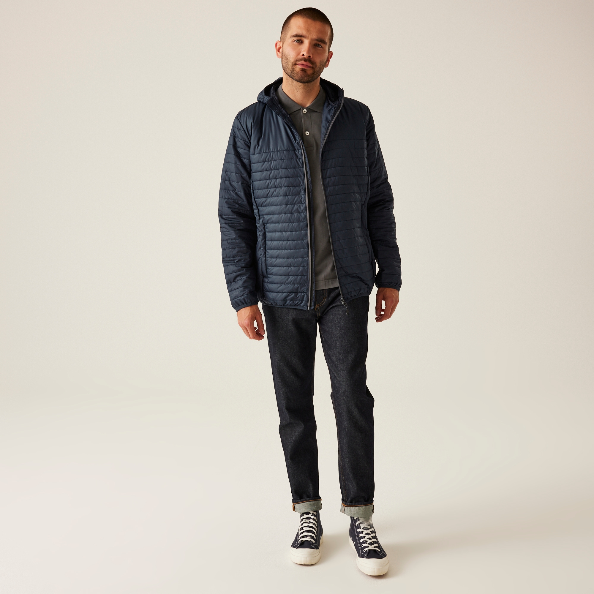 Men's Honestly Made 100% Recycled Insulated Hooded Jacket | Navy