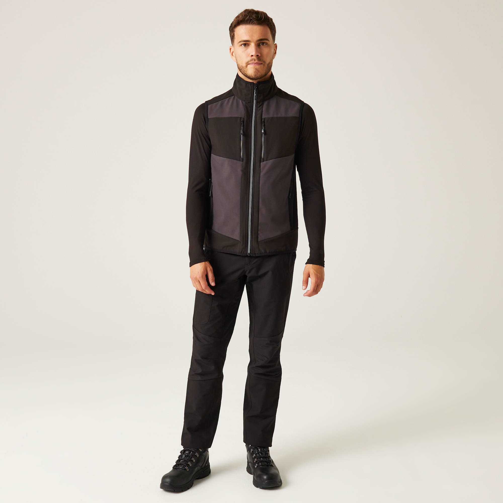 Men's E-Volve 2 Layer Softshell Bodywarmer | Ash Black