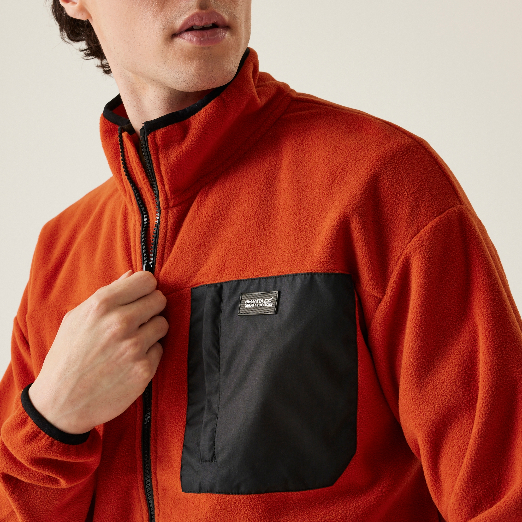 Men's Frankie Full Zip Fleece | Red Ochre