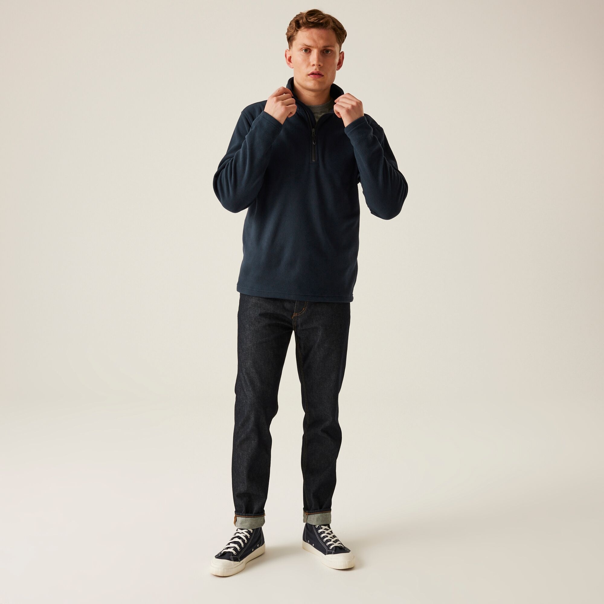 Men's Honestly Made 100% Recycled Half Zip Fleece | Navy
