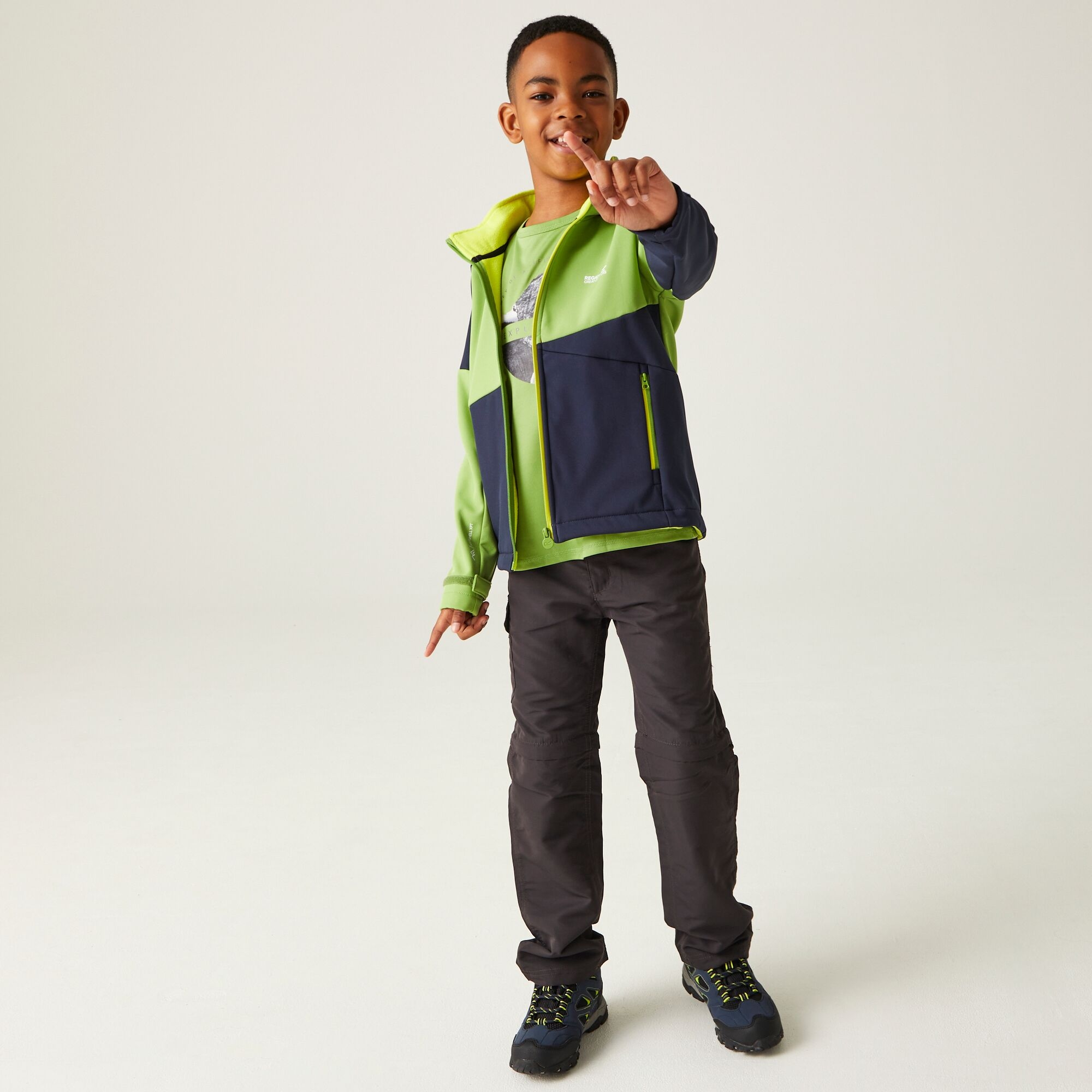Kids' Acidity VII Softshell Jacket | Piquant Green Navy