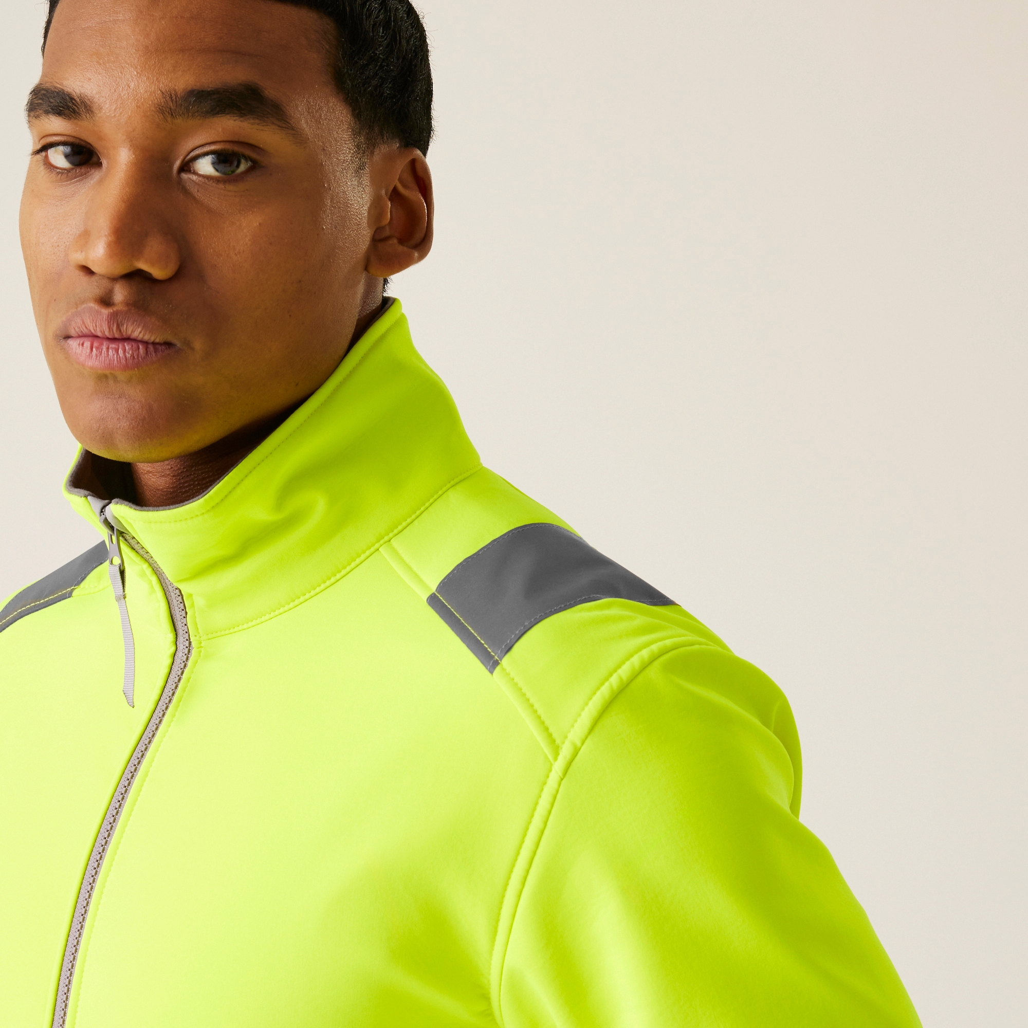 Men's Hi-Vis Pro Contract Ablaze 2 Layer Softshell Jacket | Yellow