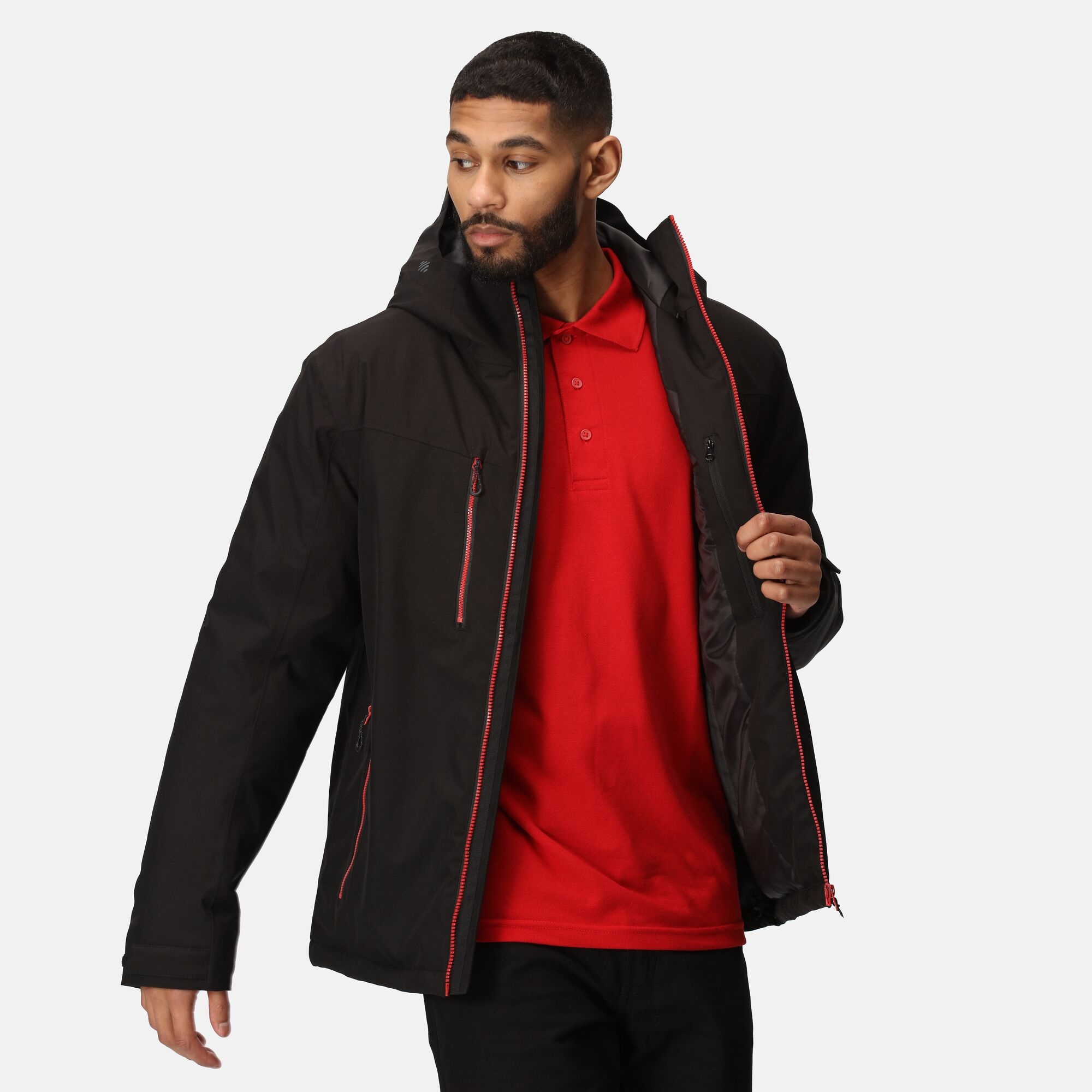Men's Navigate Insulated Jacket | Black Classic Red