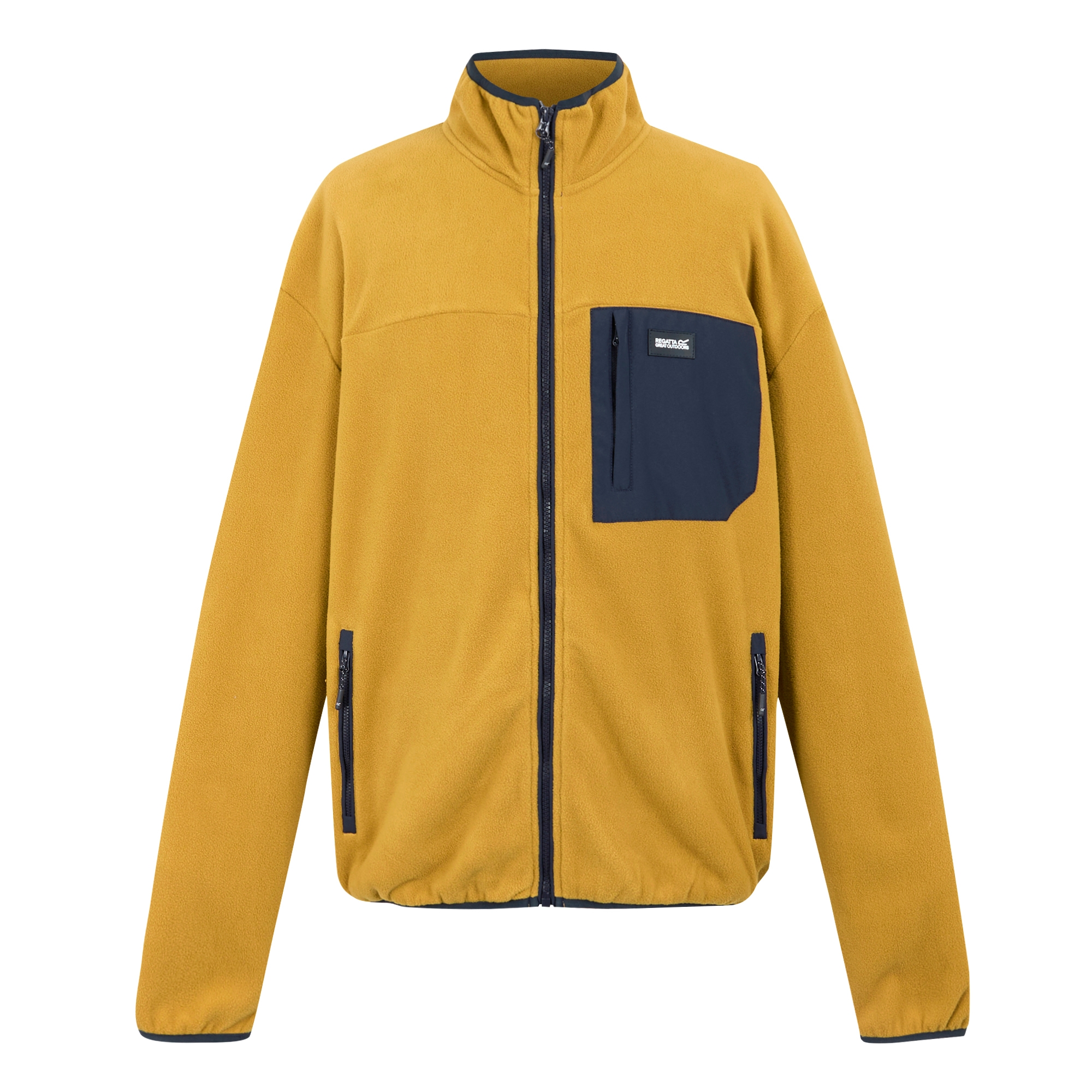 Men's Frankie Full Zip Fleece | Mustard Navy