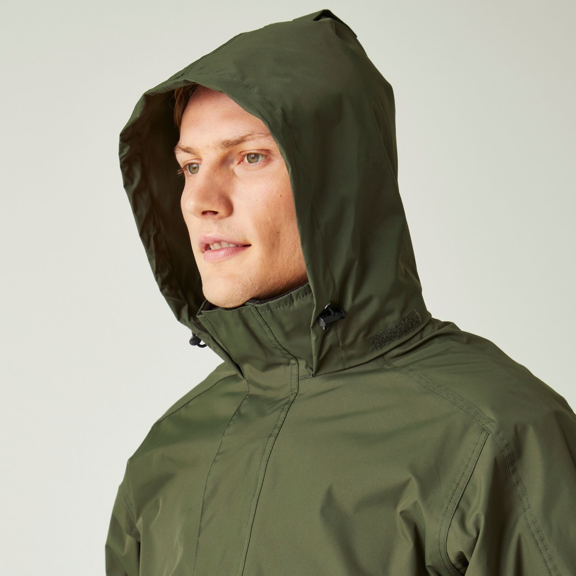 Men's Dover Fleece Lined Waterproof Insulated Bomber Jacket | Dark Khaki Marl Black