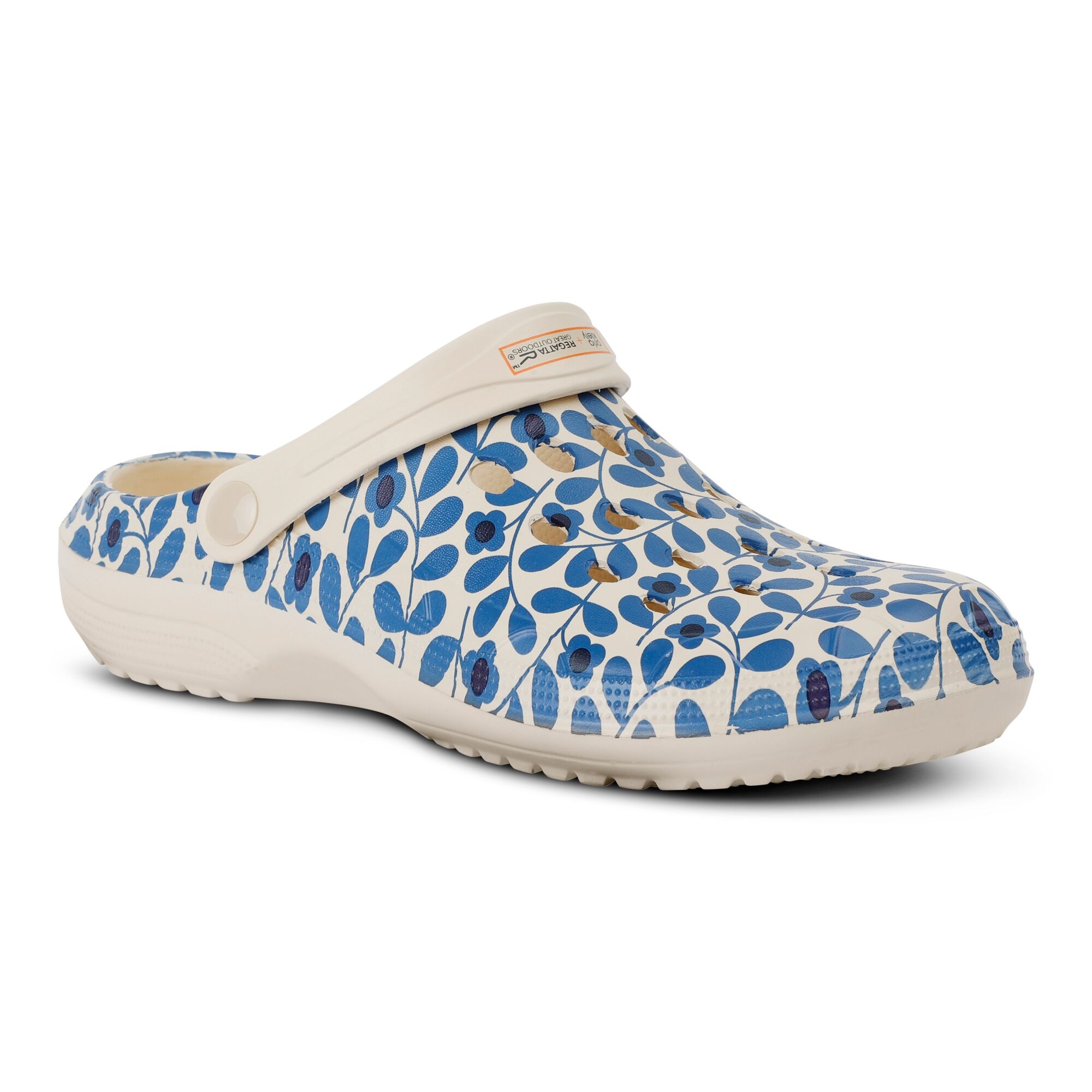 Orla Kiely Clog Sandals | Jasmine Flower Blue