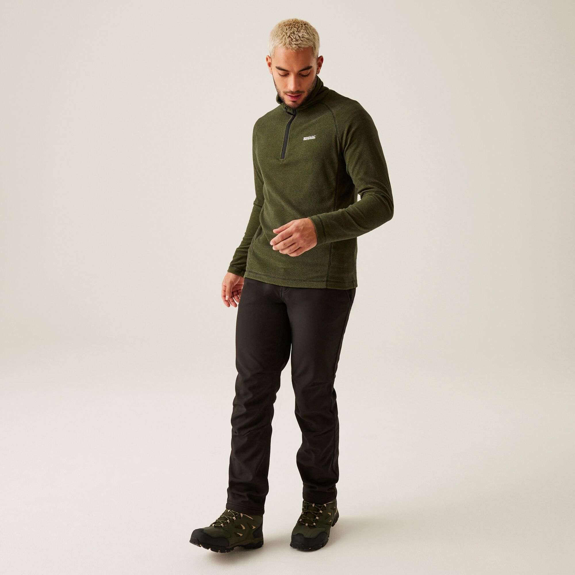 Men's Montes Lightweight Half Zip Fleece | Nephrite Green Black
