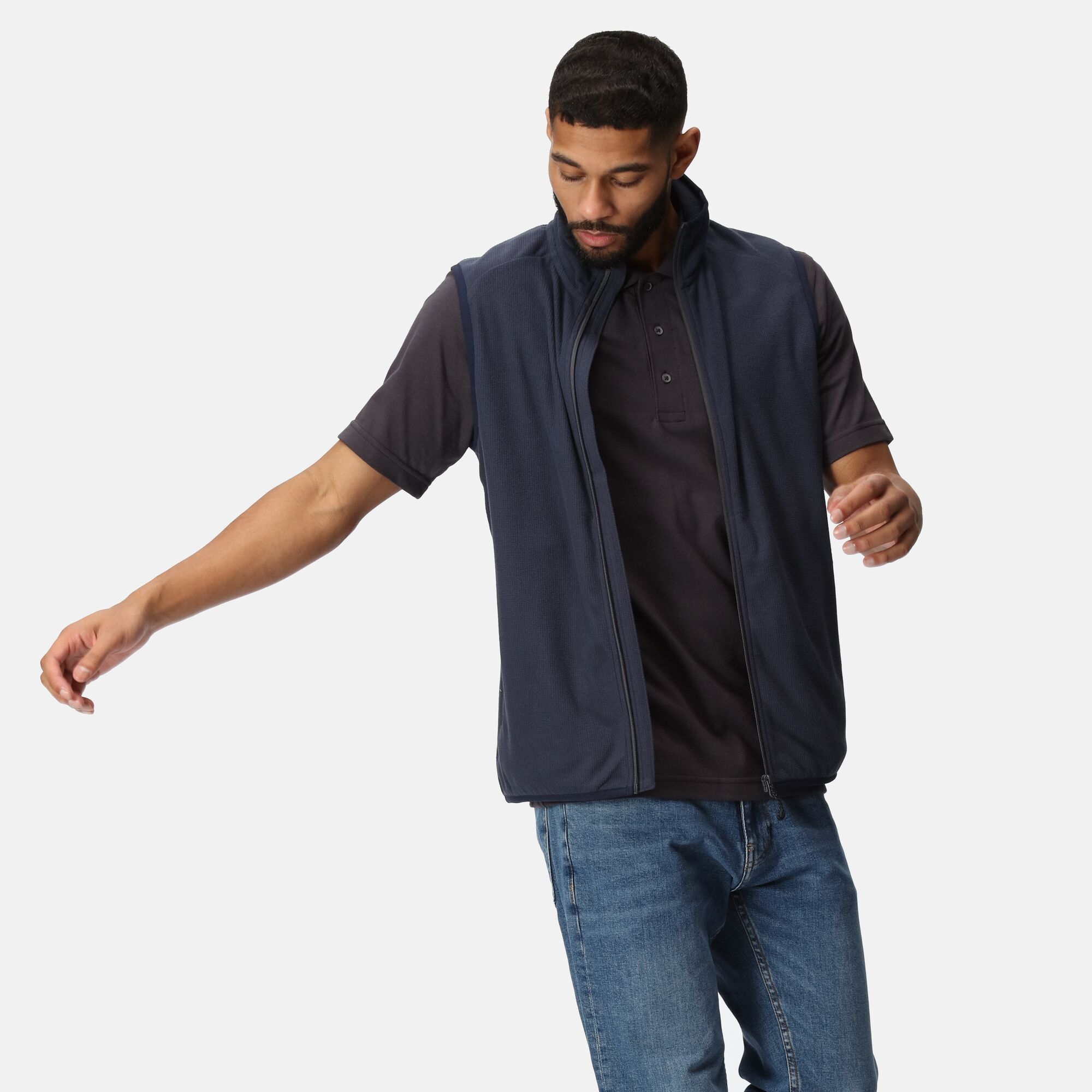 Men's Navigate Fleece Bodywarmer | Navy Seal Grey