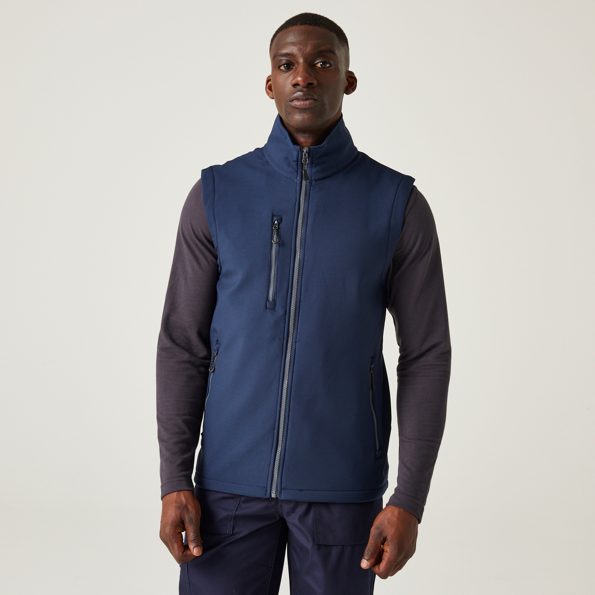 Men's Navigate 2 Layer Softshell Bodywarmer | Navy Seal Grey