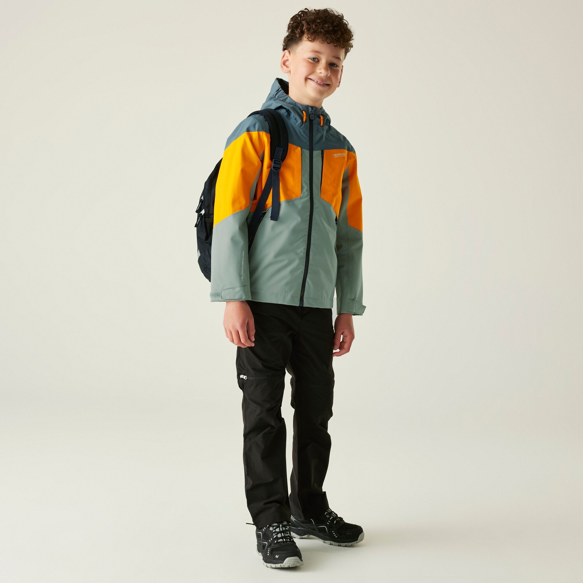 Kids' Highton VI Waterpoof Jacket | Glacier Bright Marigold Stormy Weather
