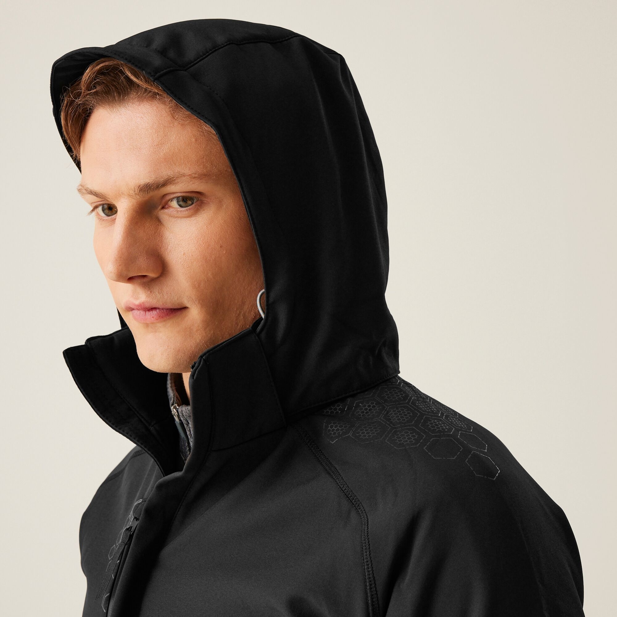 Men's Repeller Lined Softshell Hooded Jacket | Black