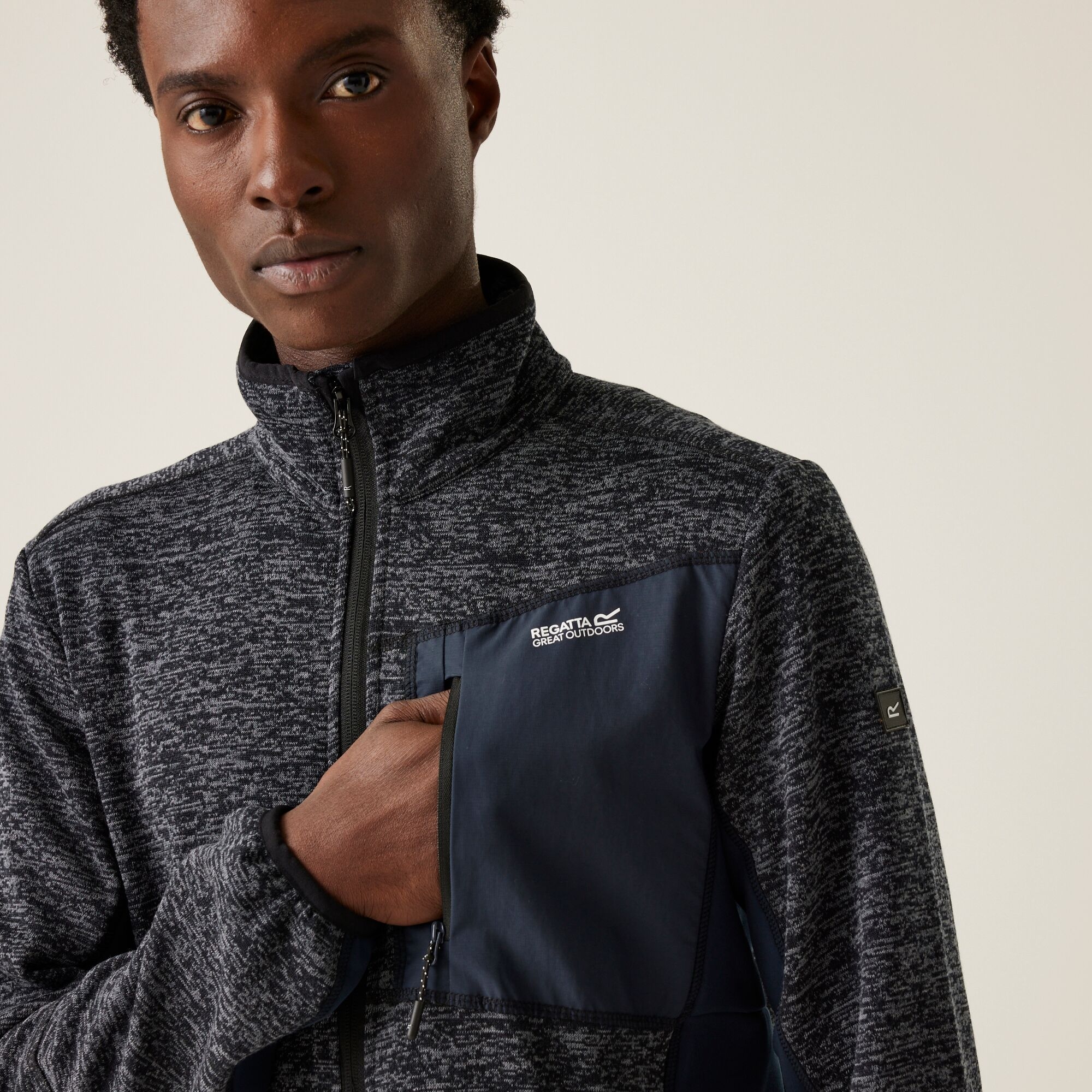 Men's Baslinn Full Zip Fleece | Navy Marl Navy