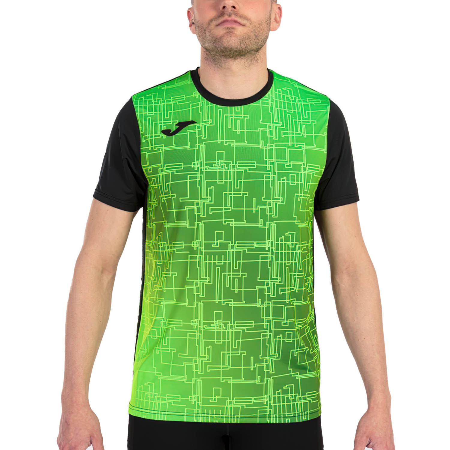Joma Elite VIII Maglietta Black/Green Fluor