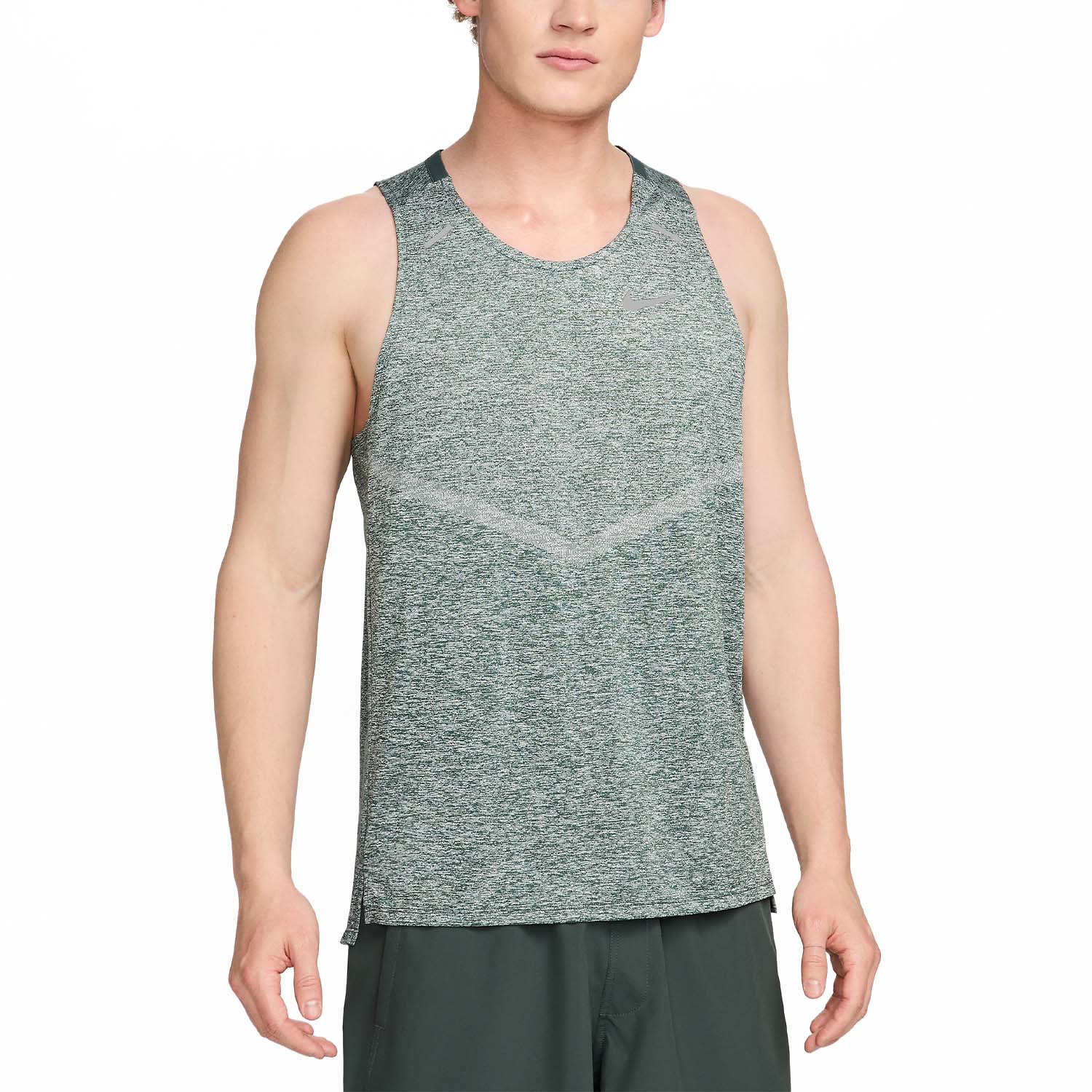 Nike Dri-FIT Rise 365 Canotta Vintage Green/Heather/Reflective Silver