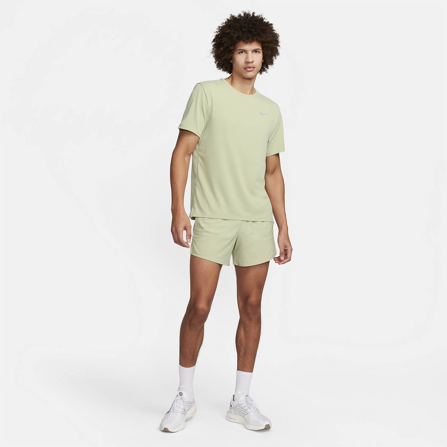 Nike Dri-FIT UV Run Division Miler Maglietta Sea Glass/Olive Aura/Heather/Reflective Silver