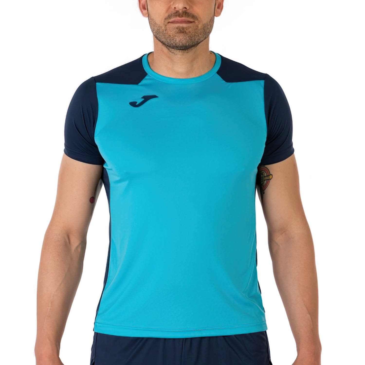 Joma Record II Maglietta Fluor Turquoise/Dark Navy