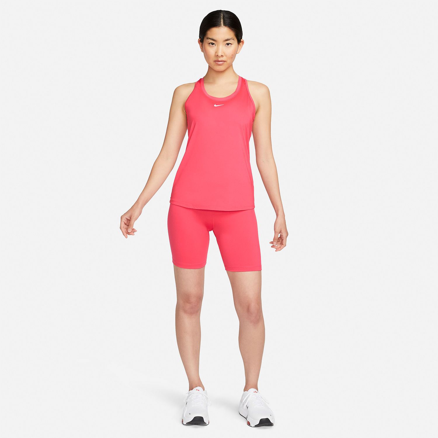 Nike Dri-FIT One Canotta Light Fusion Red/White
