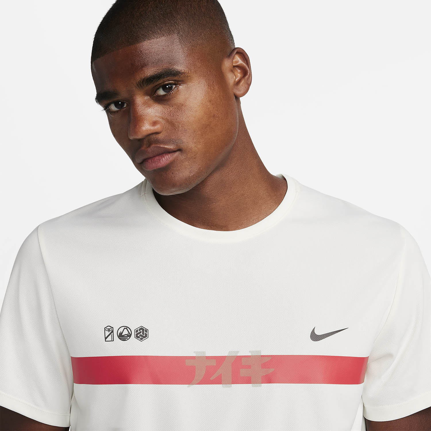 Nike Dri-FIT UV Miler Ekiden Maglietta Sail/Track Red/Hyper Pink/Medium Ash