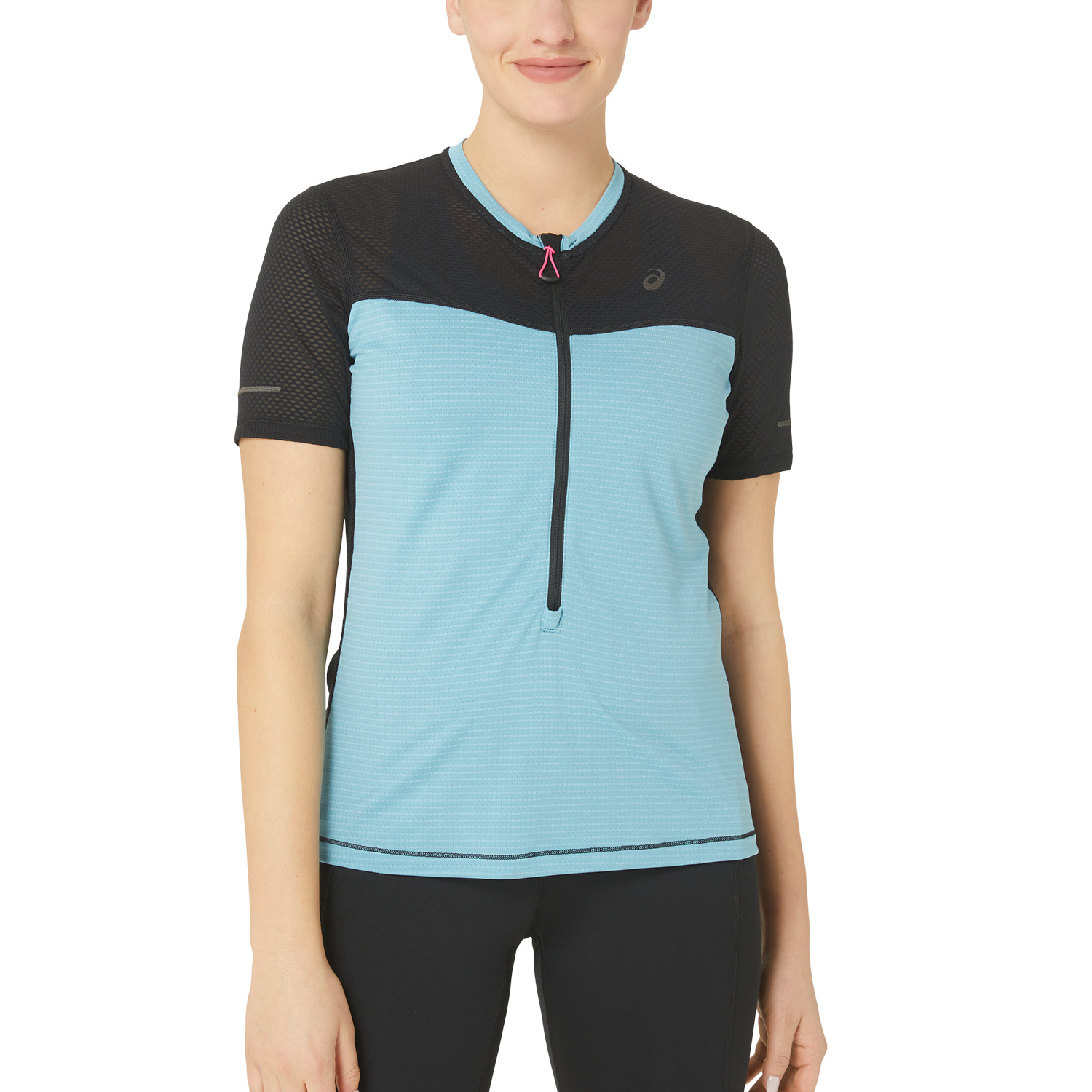 Asics Fujitrail Logo Maglietta Performance Black/Gris Blue