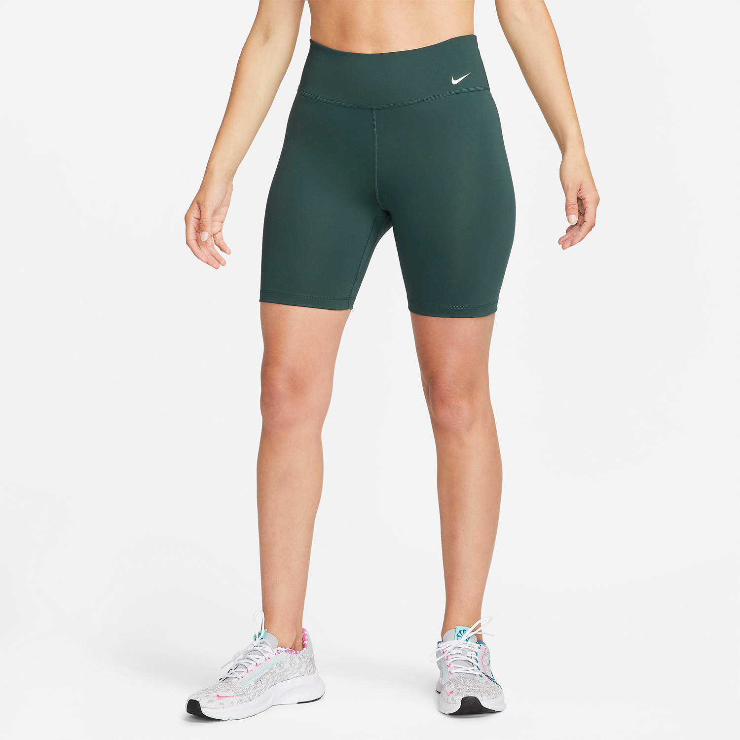 Nike One Mid Rise 7in Pantaloncini Deep Jungle/White