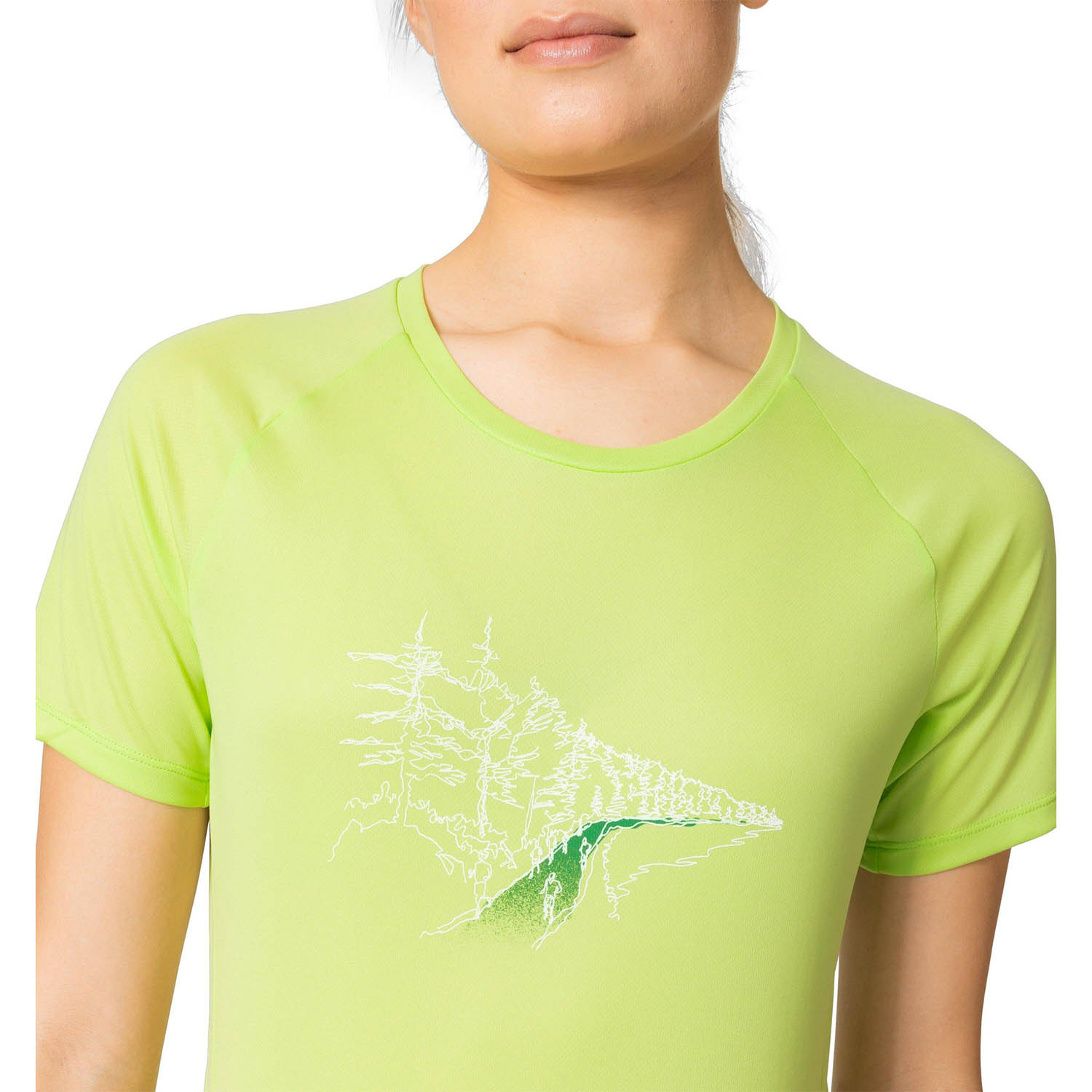 Odlo Crew Essential Print Maglietta Sharp Green