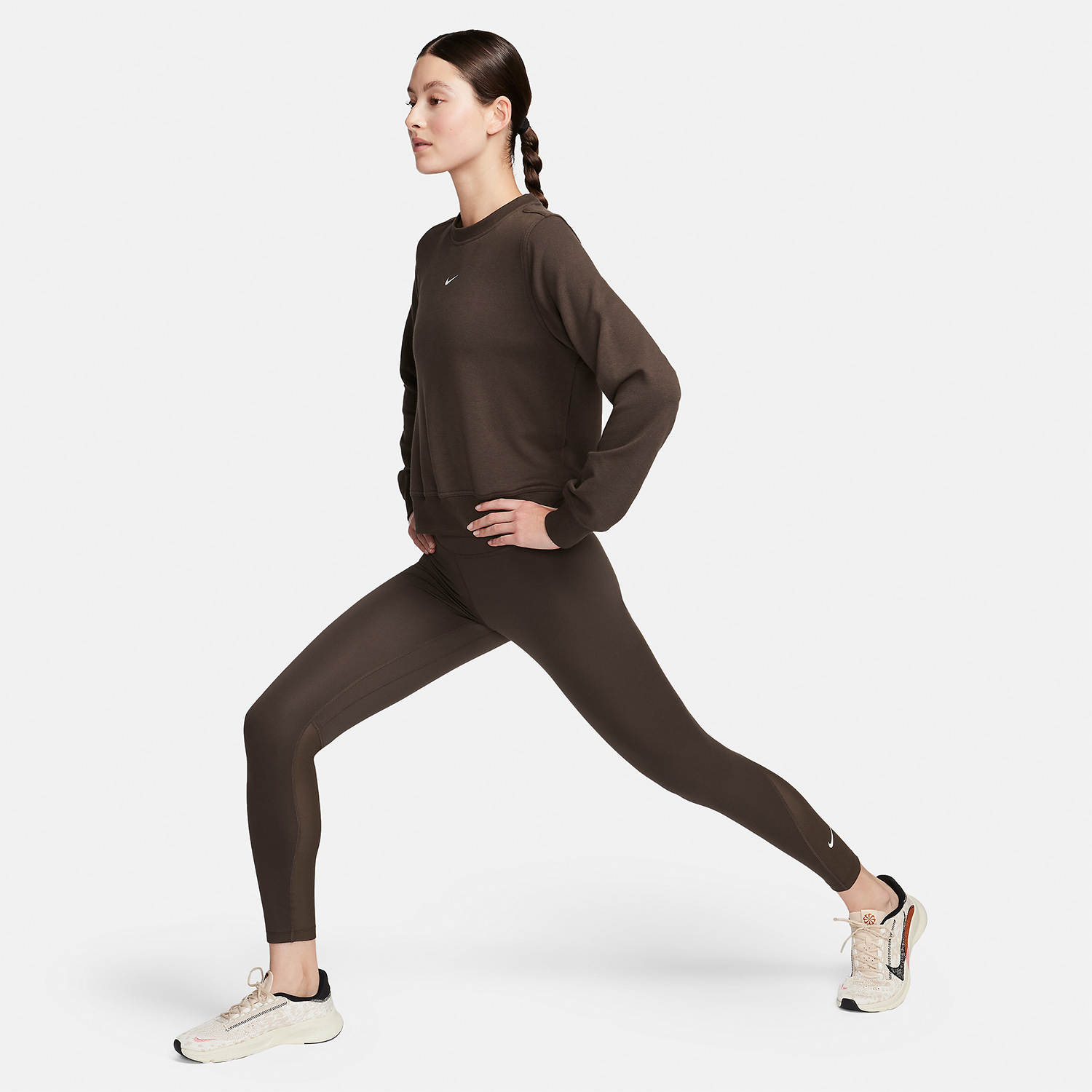 Nike One Mid Rise 7/8 Tights Baroque Brown/White