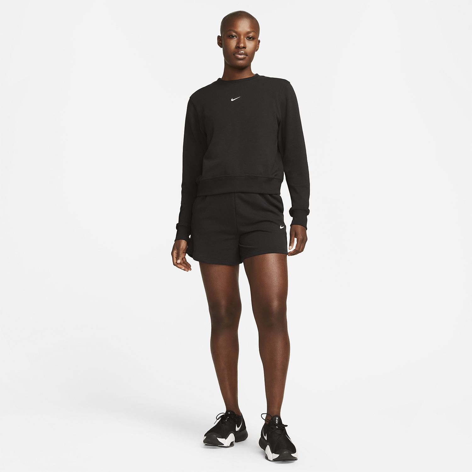 Nike Dri-FIT One Crew Felpa Black/White