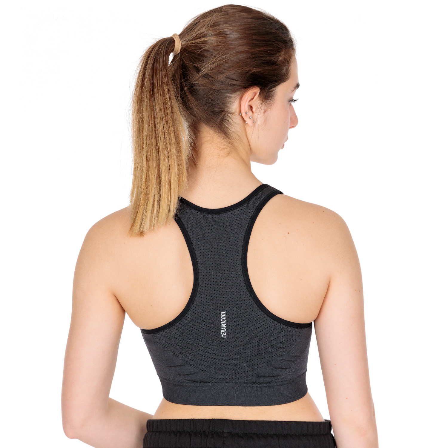 Odlo Medium Ceramicool Reggiseno Sportivo Black/Melange